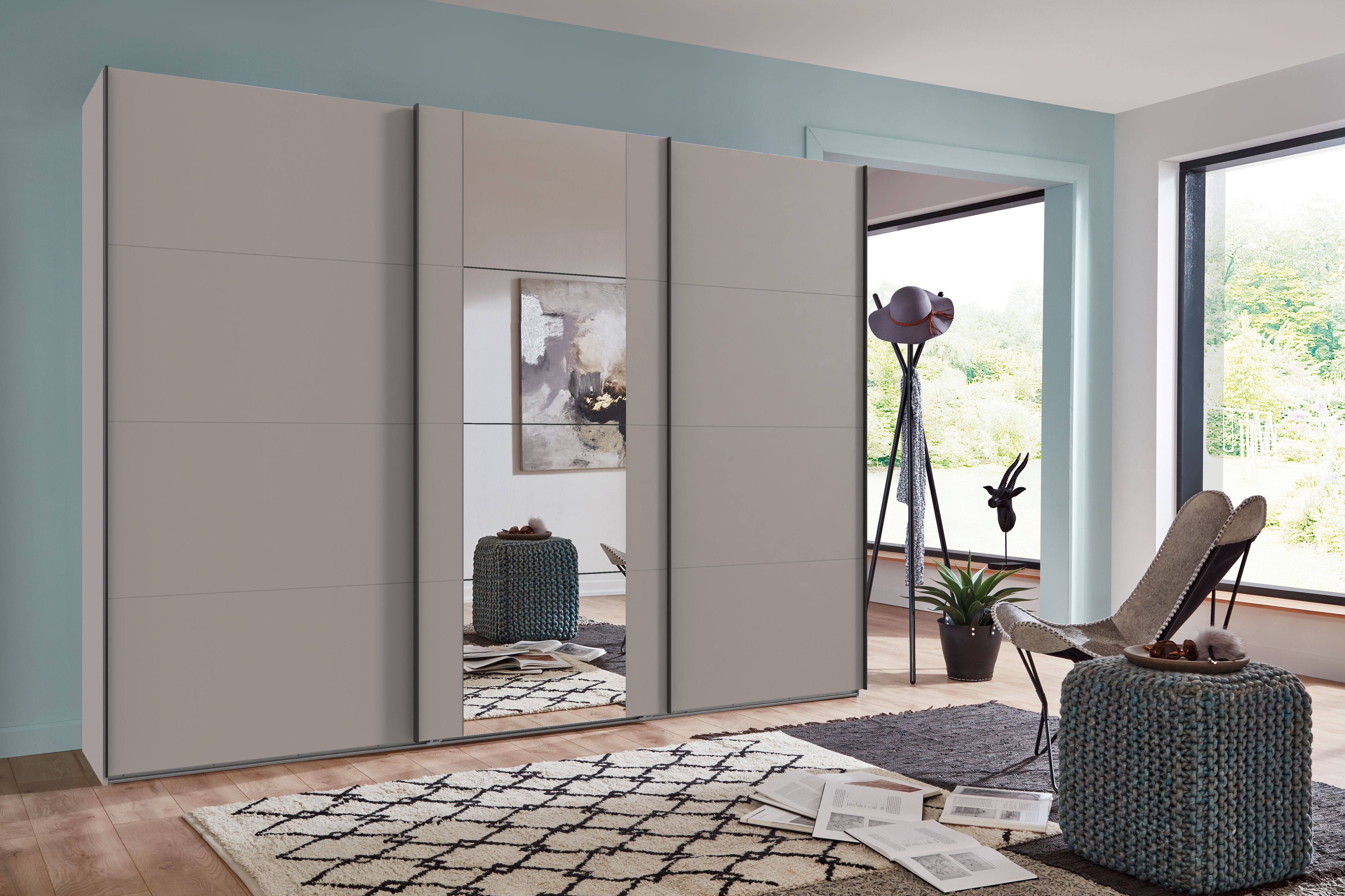 Wimex Schwebetürenschrank Bern Schiebetürenschrank Schrank mit zusätzlicher Innenausstattung, Garderobe