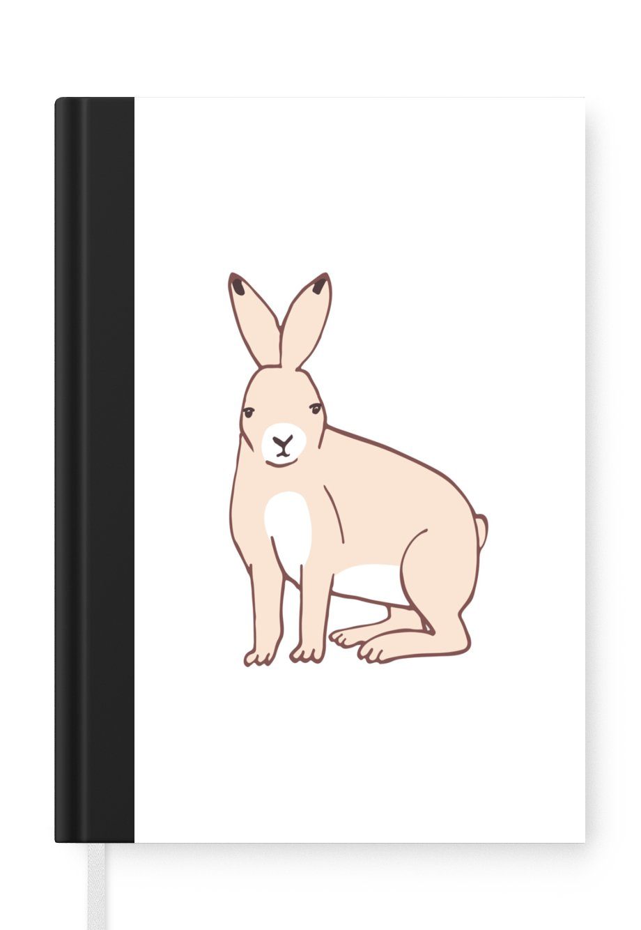 MuchoWow Notizbuch Kaninchen - Kinder - Weiß - Jungen - Mädchen, Journal, Merkzettel, Tagebuch, Notizheft, A5, 98 Seiten, Haushaltsbuch