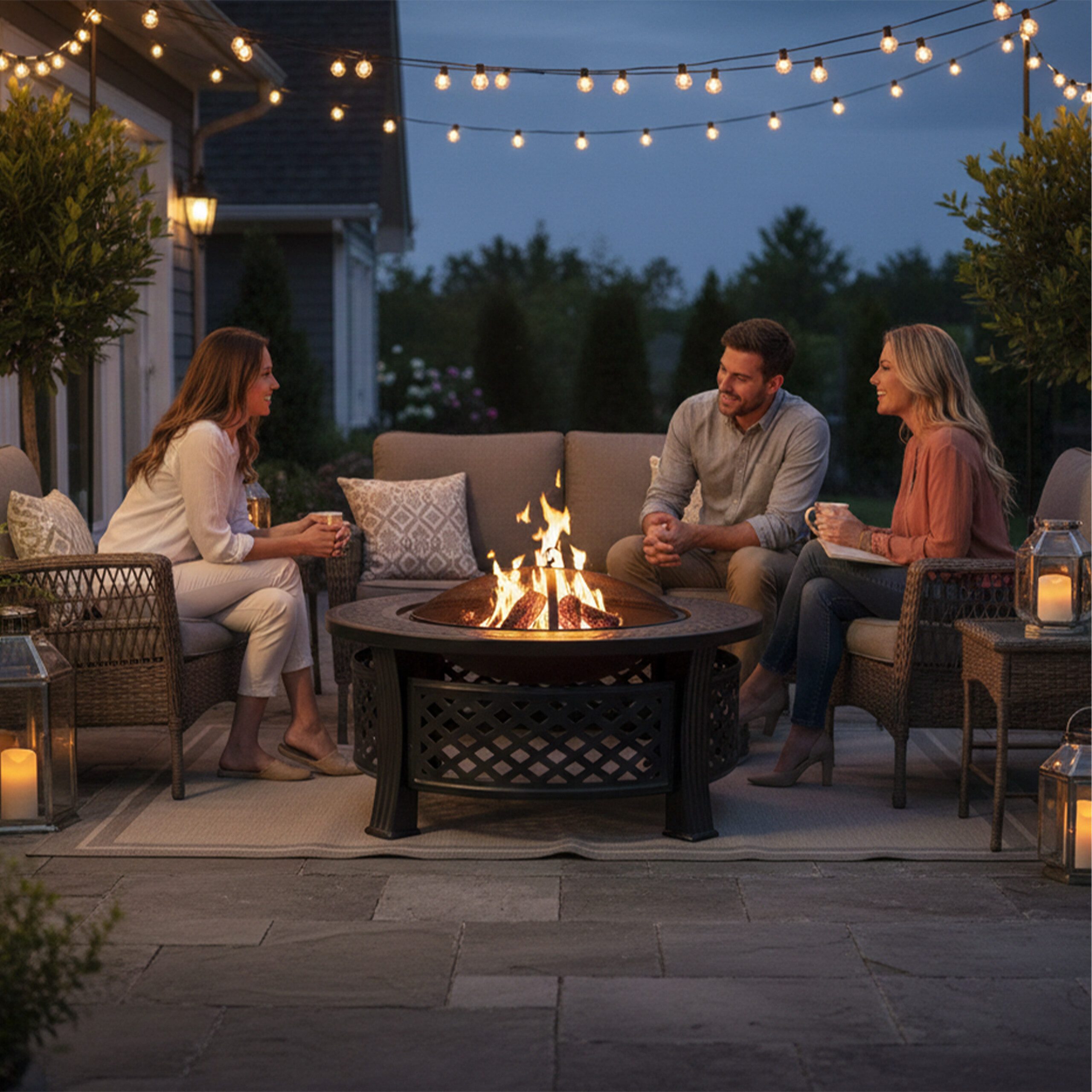 relaxdays Feuerschale mit Grillrost