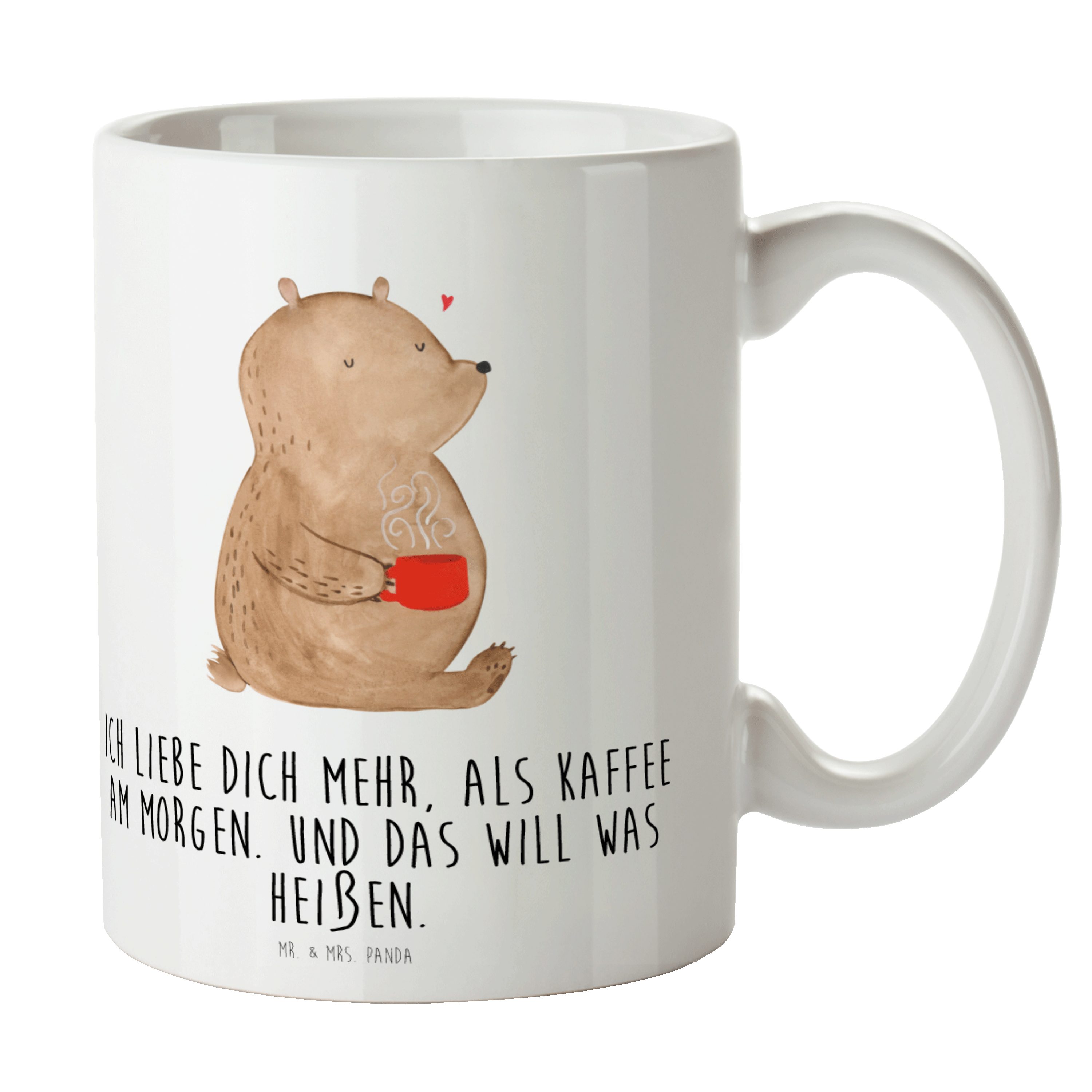 Mr. & Mrs. Panda Tasse Bär Morgenkaffee - Weiß - Geschenk, Liebesbeweis, Geschenk Tasse, Tas, Keramik