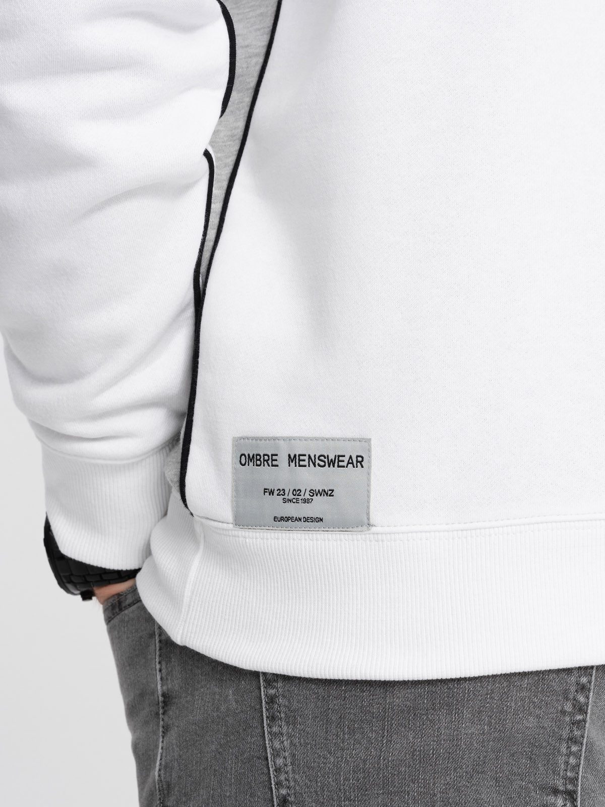 OMBRE Print-Shirt Herren Sweatshirt OVERSIZE mit kontrastierender Farbkombination