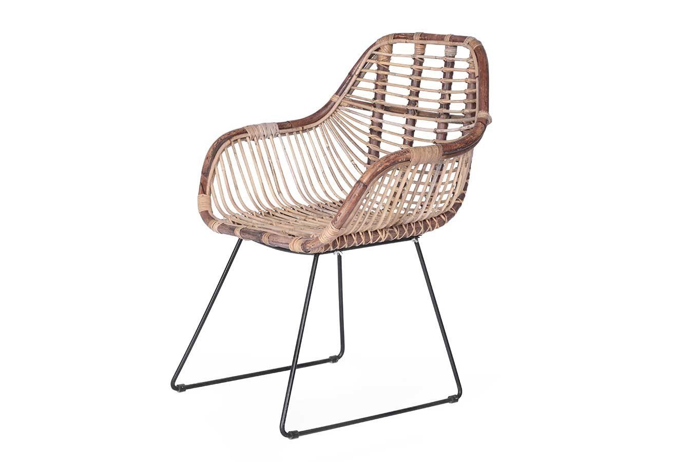 daslagerhaus living Armlehnstuhl Rattanstuhl mit Armlehne und Metallkufe. Reduzierter Preis € 198,00. Unverbindliche Preisempfehlung € 249,00