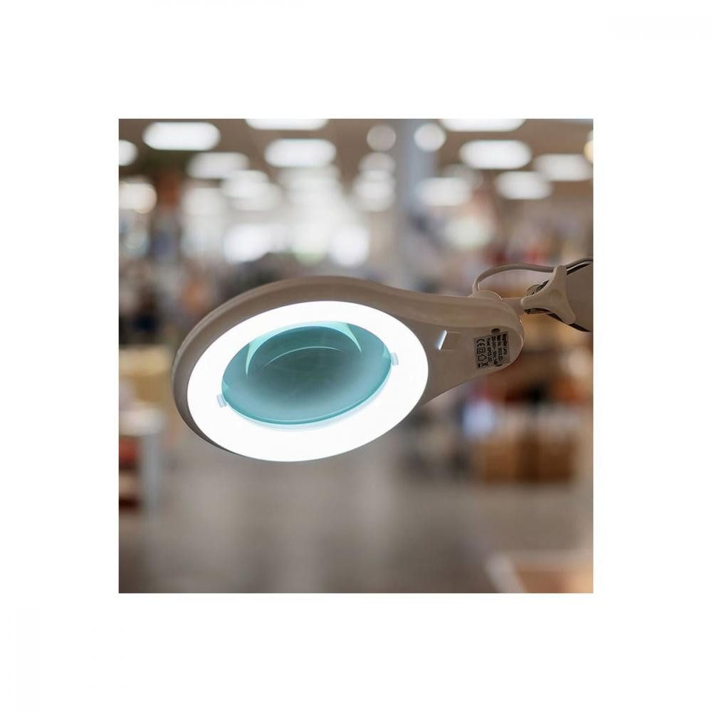 Semplix LED Arbeitslicht - LED Lupen-Tischlampe 3D weiß Linse 127 mm/dimmbar/Tischklemme – Bild 2 von 4