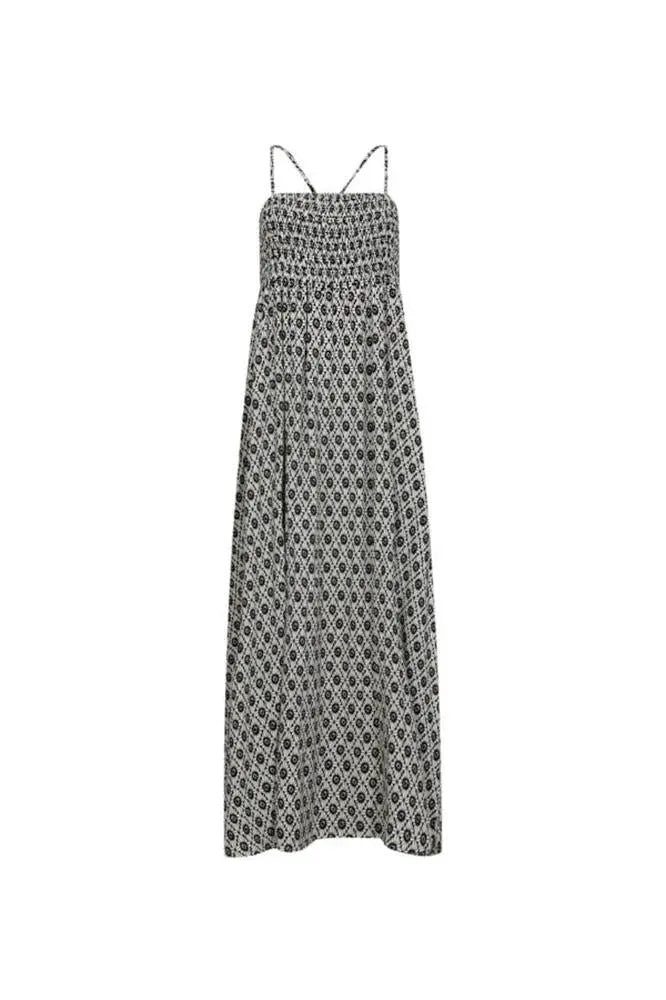 Co'couture Sommerkleid Leichtes Offwhite-Schwarz Kleid von Co'couture