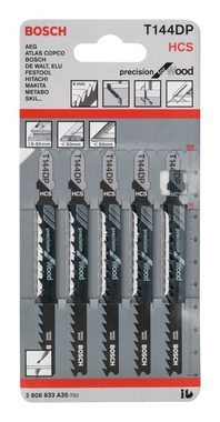 BOSCH Stichsägeblatt (5 Stück), T 144 DP Precision for Wood - 5er-Pack