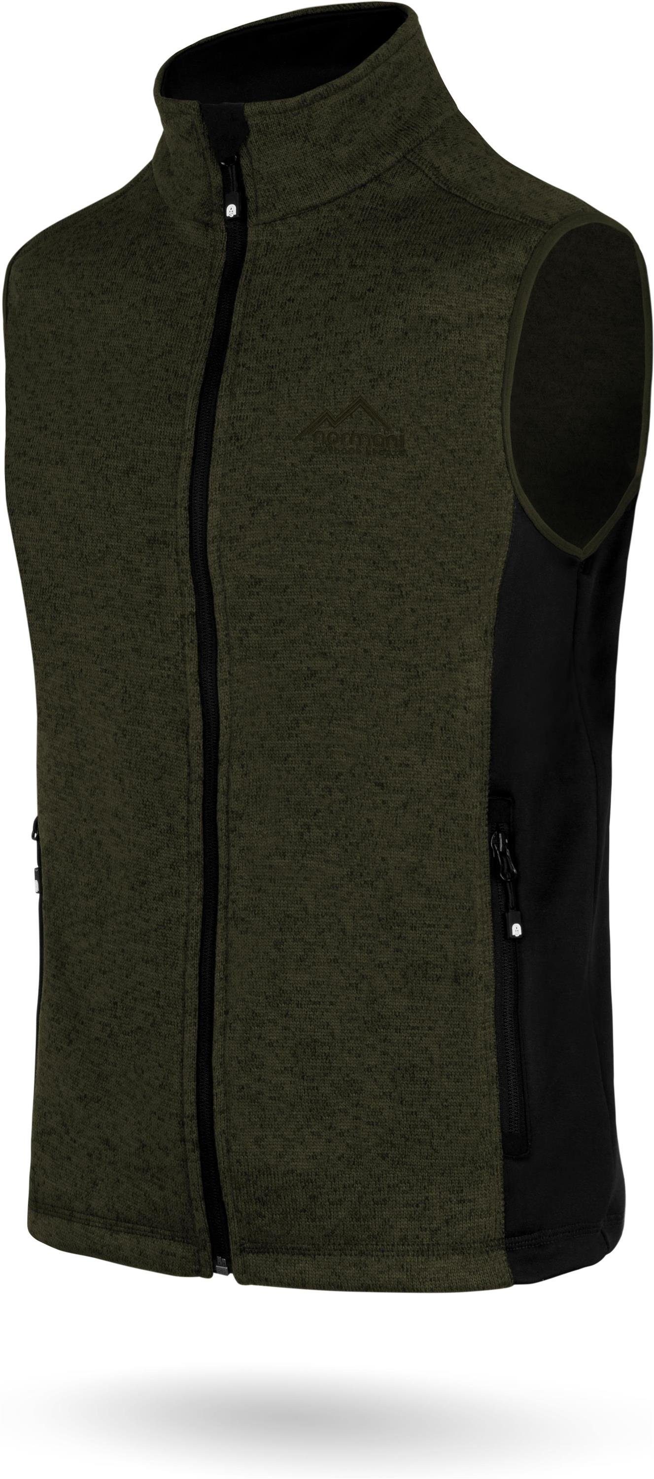 normani Fleeceweste Herren Strick-Fleeceweste Shamattawa Winterweste mit Seitentaschen und Neopren - Ärmellose Strickweste