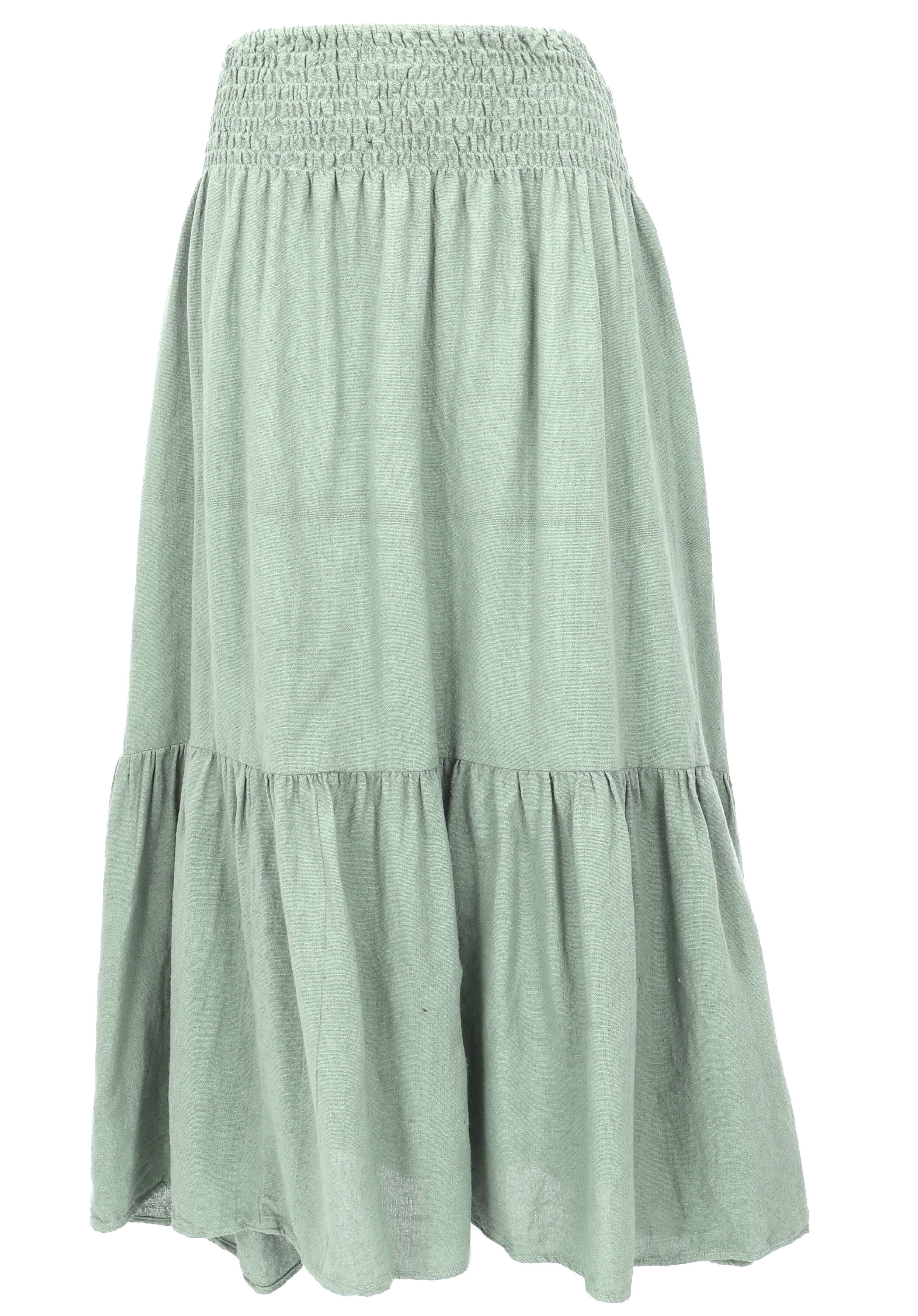 Guru-Shop Minirock Boho Stufenrock, Maxirock, weiter Sommerrock -.. alternative Bekleidung