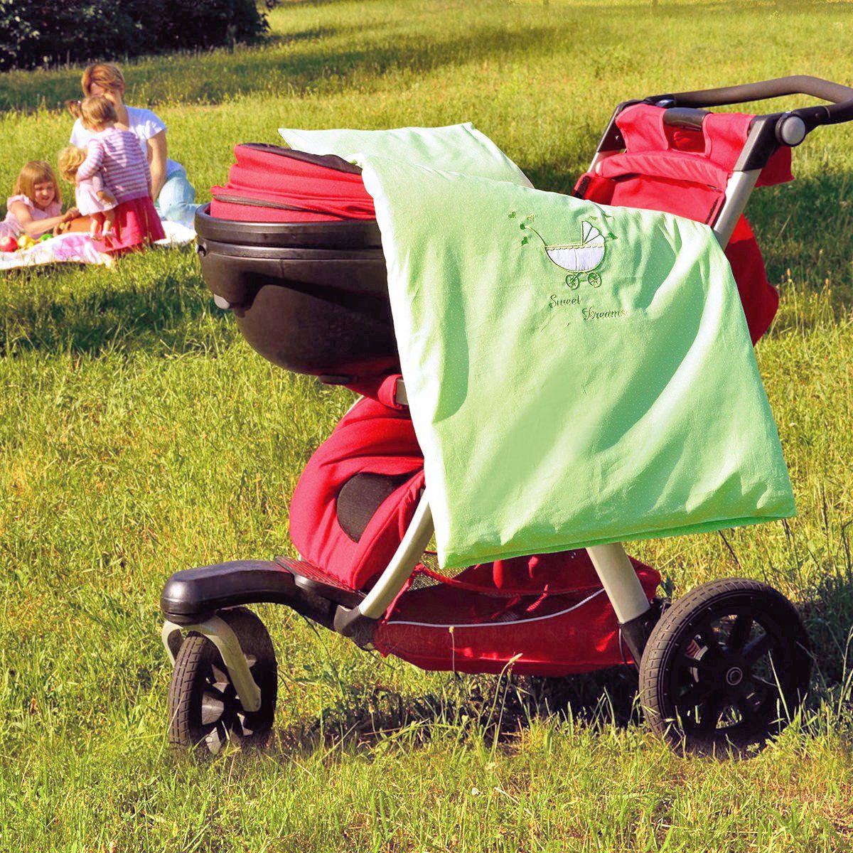 SEI Design Babybettwäsche Kinderbettwäsche 2-tlg. (Bettdeckenbezug 60×80 + Kissenbezug 30×40), Renforce, 2 teilig, Hochwertige Aufstickung