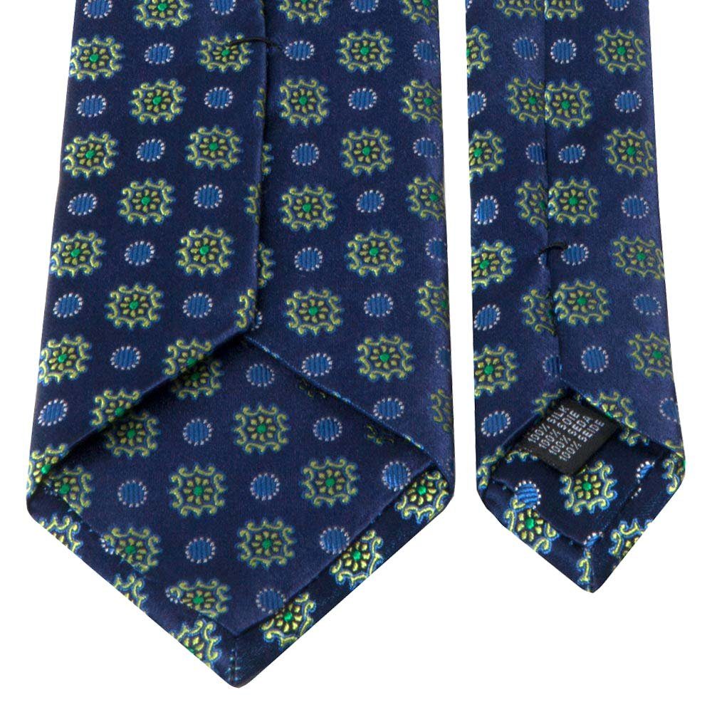 Breit Krawatte mit Seiden-Jacquard Muster (8cm) Dunkelblau BGENTS geometrischem Krawatte