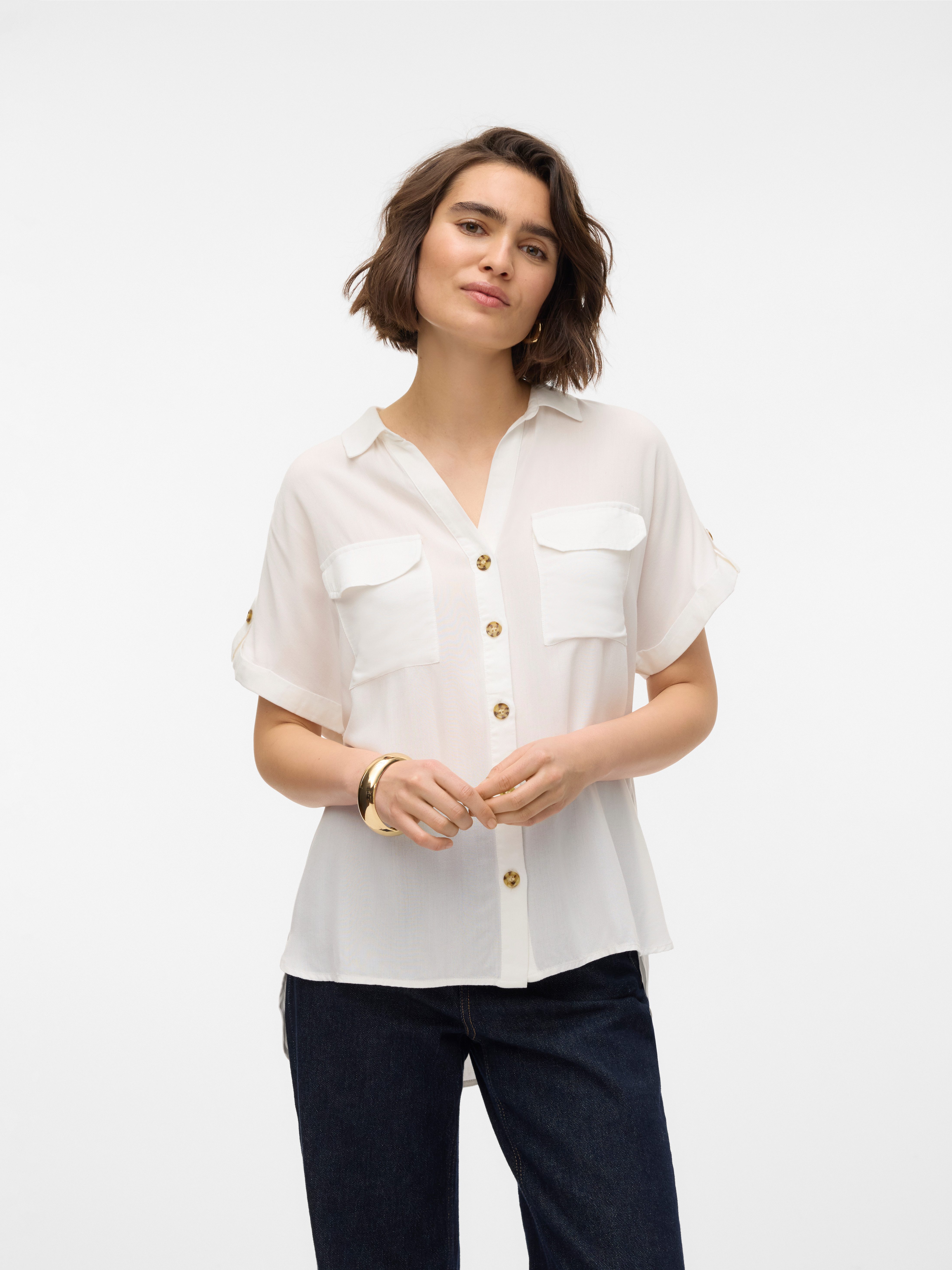 Hemdbluse VMBUMPY S/S SHIRT WVN GA NOOS