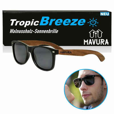 MAVURA Sonnenbrille TropicBreeze Walnussholz Design Sonnenbrille Natürliche Herren Damen Holz Mode Brille Polarisiert Pilot UV400