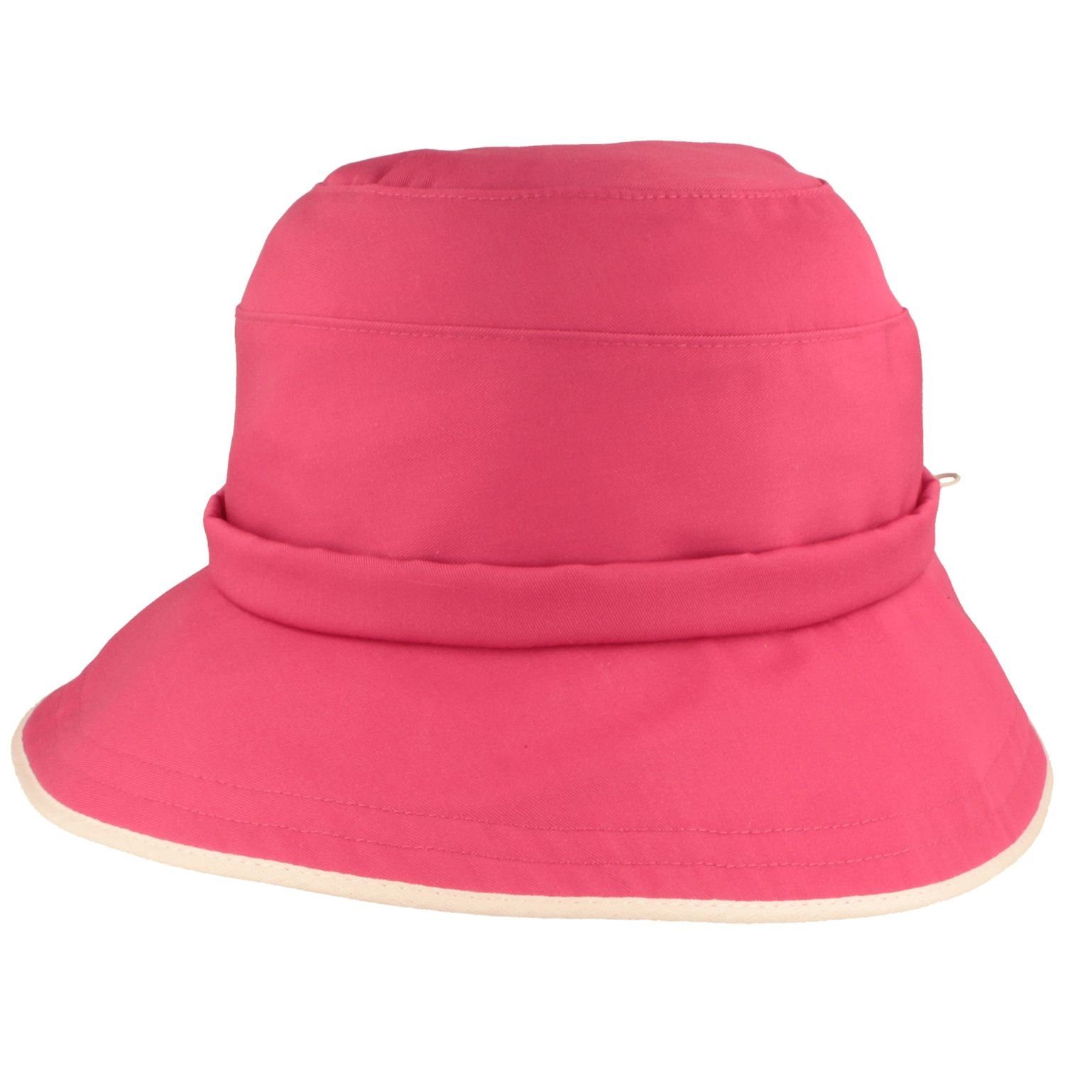 mit pink Trilby Sommer-Stoffhut Breiter 50 UV-Schutz