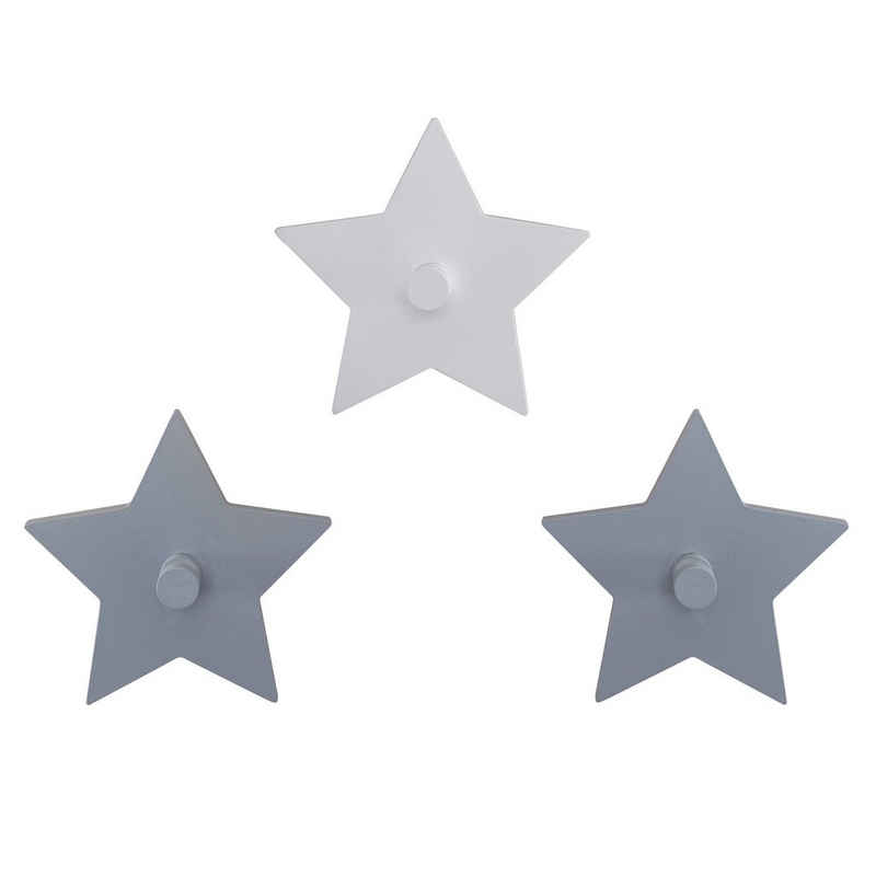 roba® Wandhaken Little Stars, Wandhacken 3er Set in Sternform