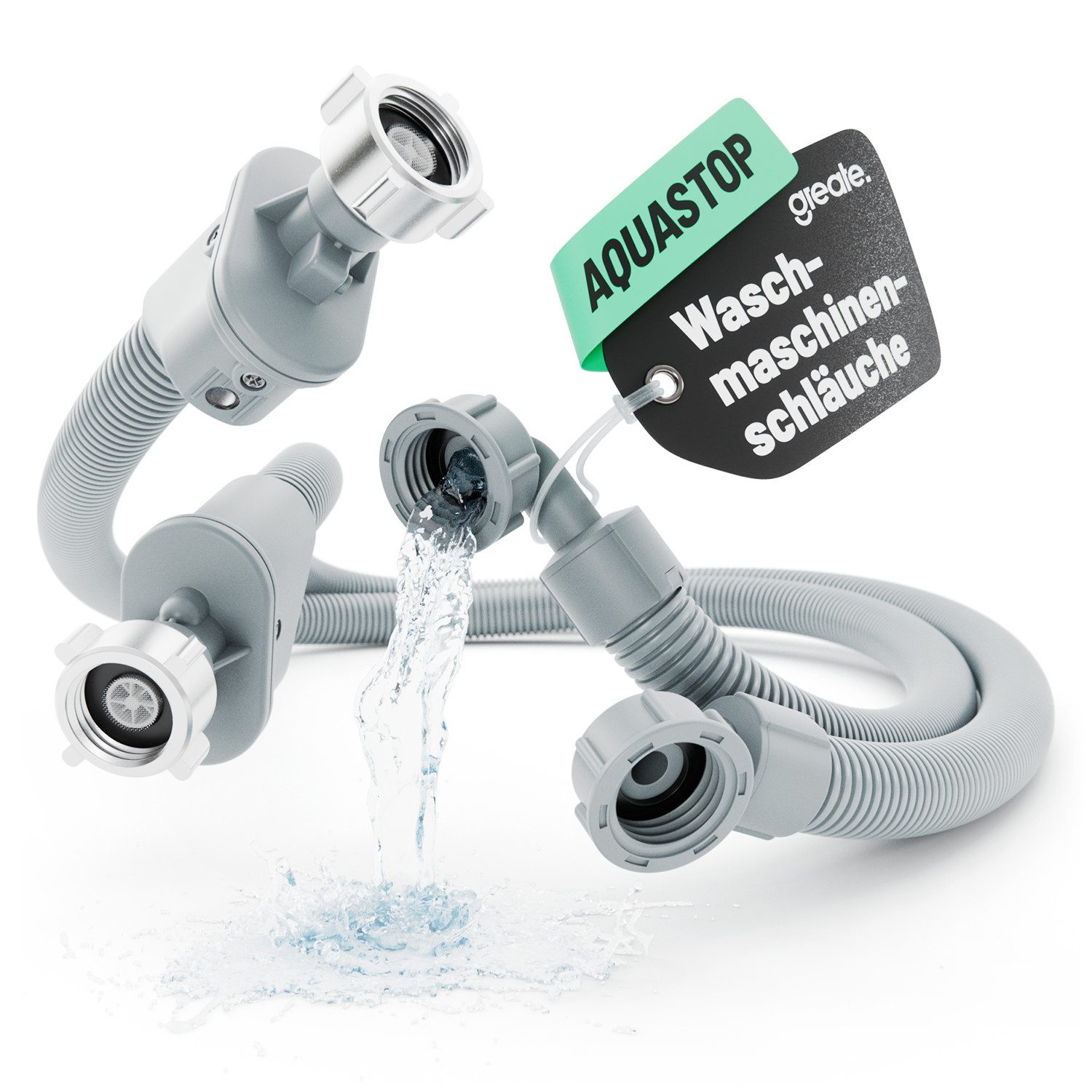 greate. Zulaufschlauch 2x Aquastop Schlauch Waschmaschine 1,5m 3/4" Waschmaschinenschlauch, Zubehör für Waschmaschine, Aquastop