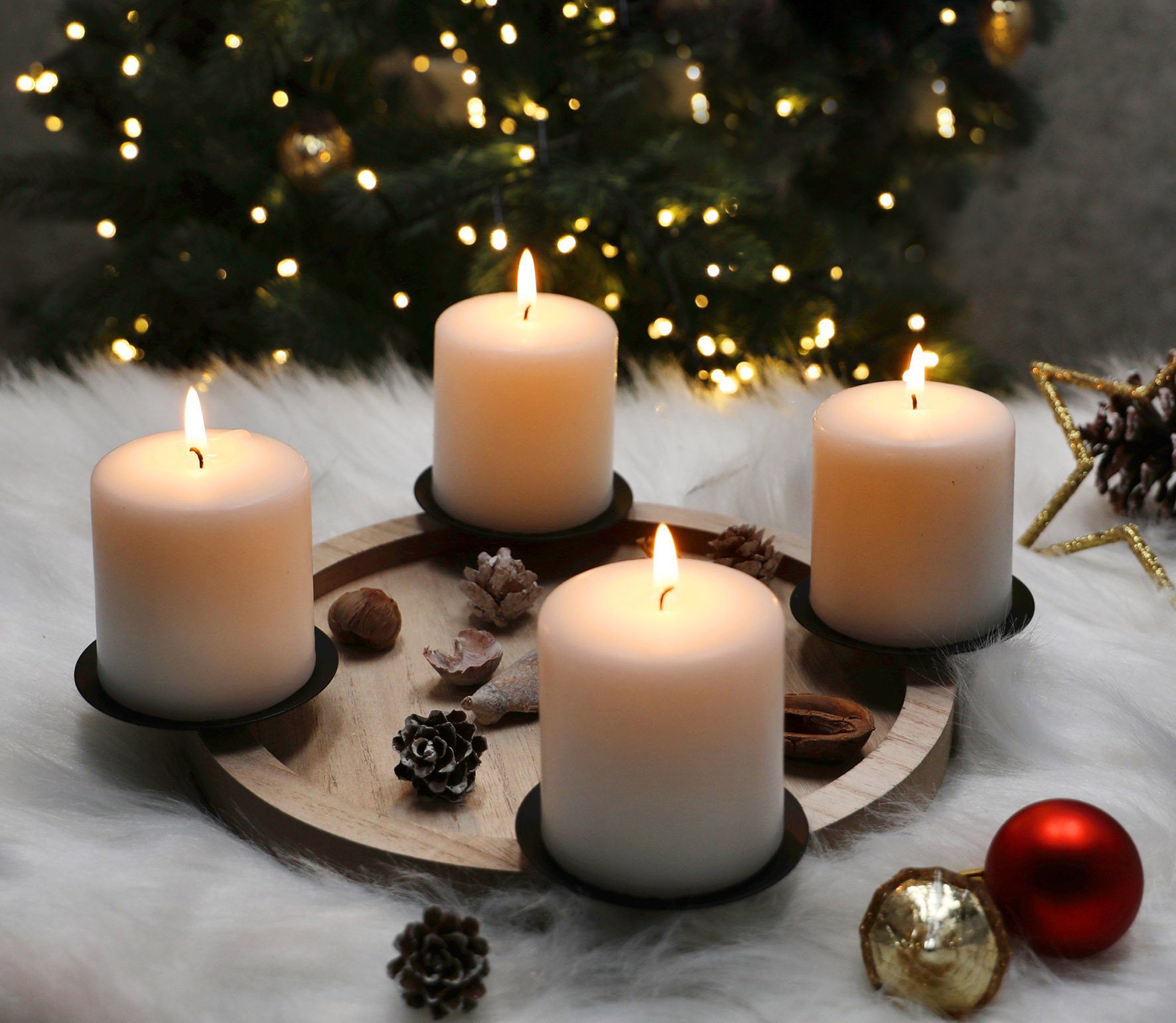 Spetebo Adventskranz Holz Adventskranz zum selbst Dekorieren - 28 cm, Kerze günstig online kaufen