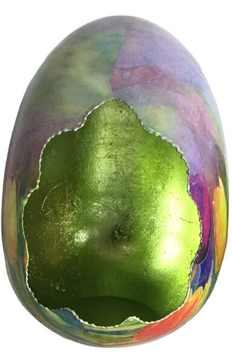 foolonli Osterei Osterei bemalt 2er Set Tulpenmotiv 28cm/15 cmH Metall Osterdeko Tisch (2 St)