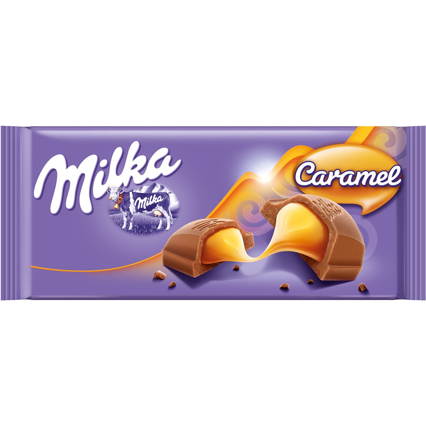 MILKA Schokolade, Milka Caramel Alpenmilch mit feiner Milchreme Caramel Füllung 100g