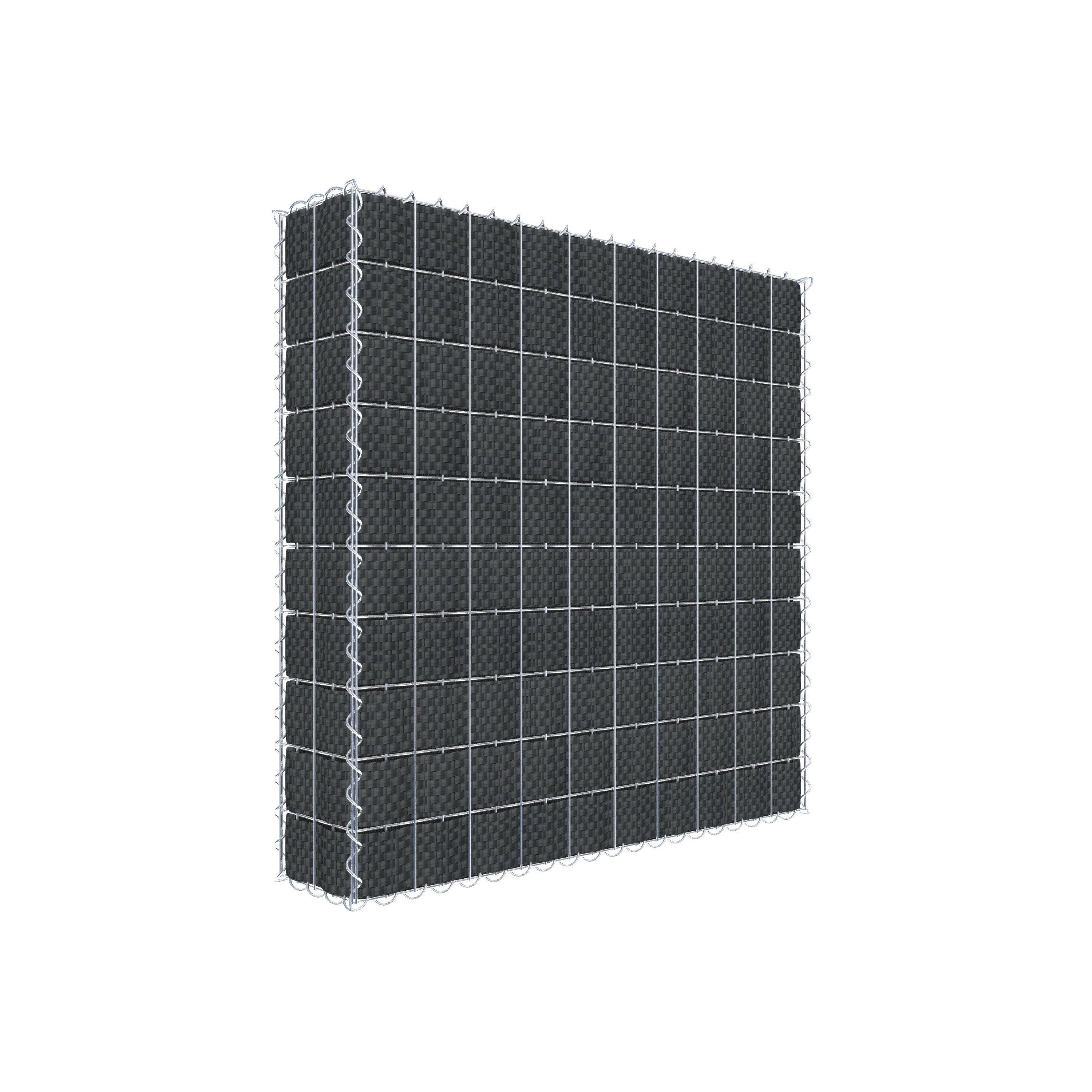 Gabiona Hochbeet Begrünte Gabione mit Vlies & Sichtschutzstreifen 100 cm x 100 cm x 20 (Begrünte Gabione mit Vlies & Sichtschutzstreifen 100 cm x 100 cm x 20 cm (L x H x T), Maschenweite 5 cm x 10 cm, Spirale), 5 x 10