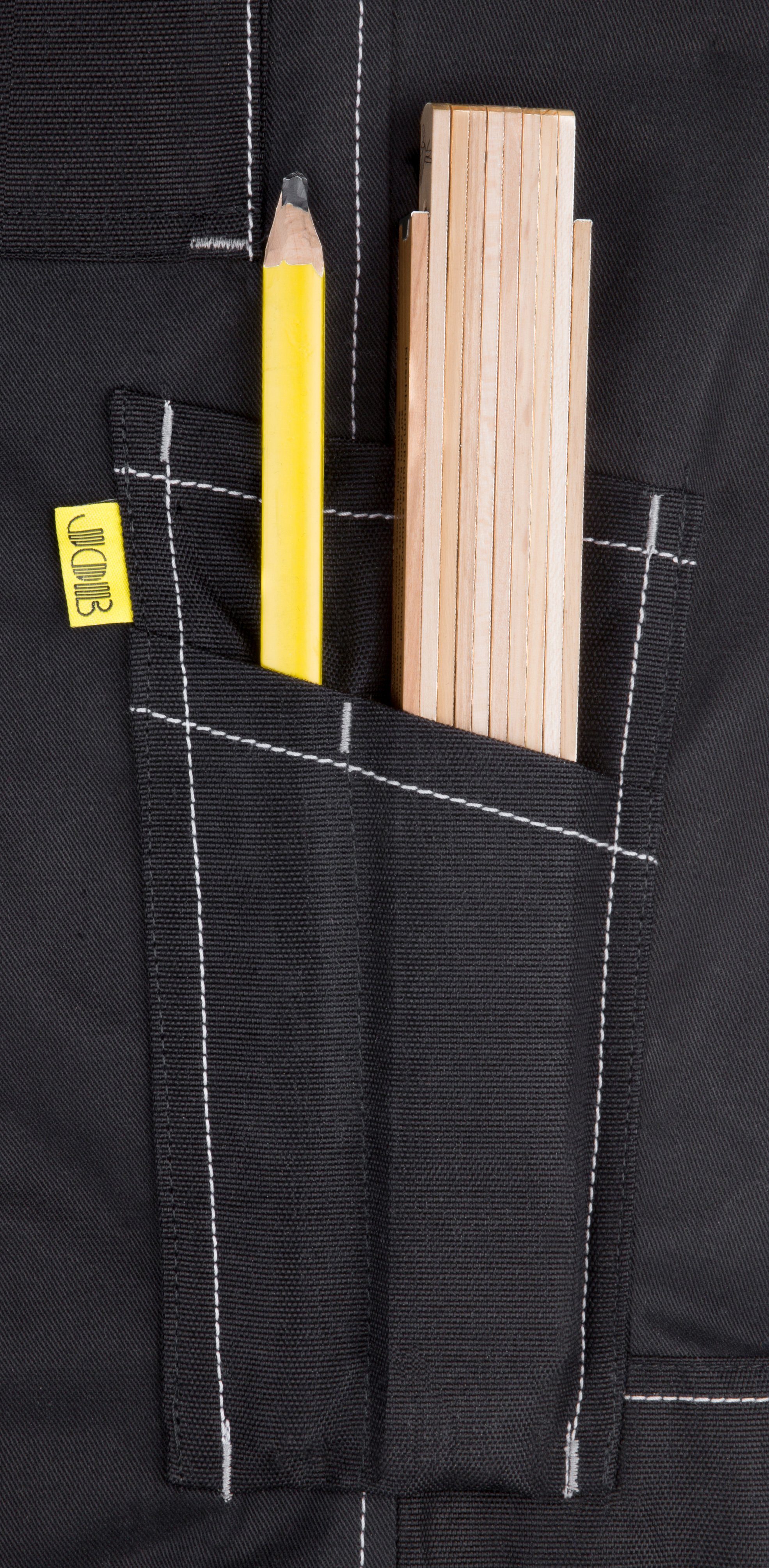 JOB Arbeitshose Bundhose Arbeitshose schwarz mit Kniepolstertaschen aus CORDURA