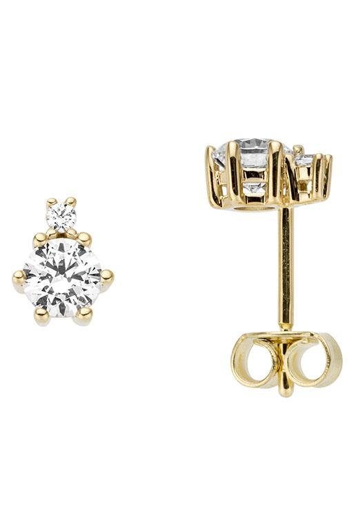 Firetti Paar Ohrstecker Schmuck Geschenk Gold 333 Ohrschmuck, mit Zirkonia (synth)