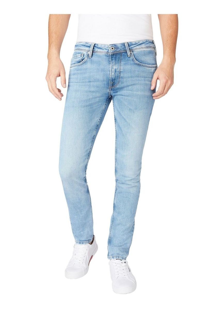 Pepe Jeans Stanley - Jeans Slim Stretch Uomo, Nero Vintage, Super Elasticizzato