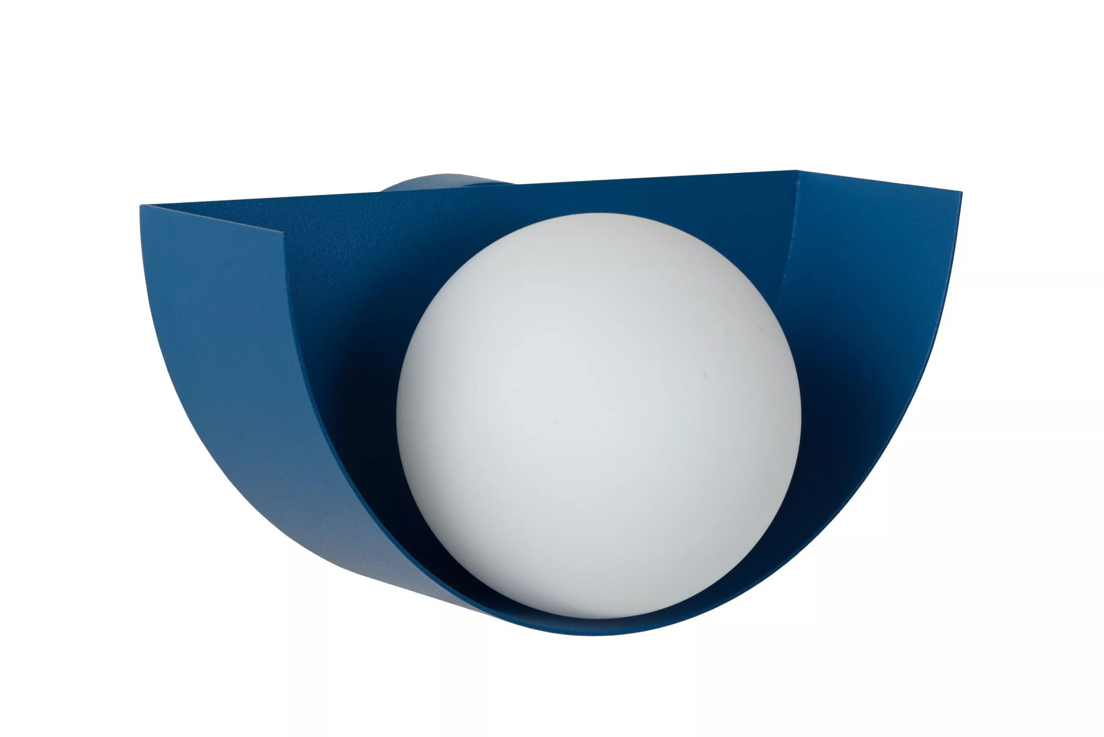 Licht-Erlebnisse Wandleuchte TIREX, ohne Leuchtmittel, Metall Glas G9 B: 12 cm Blau Weiß Kugel Schirm