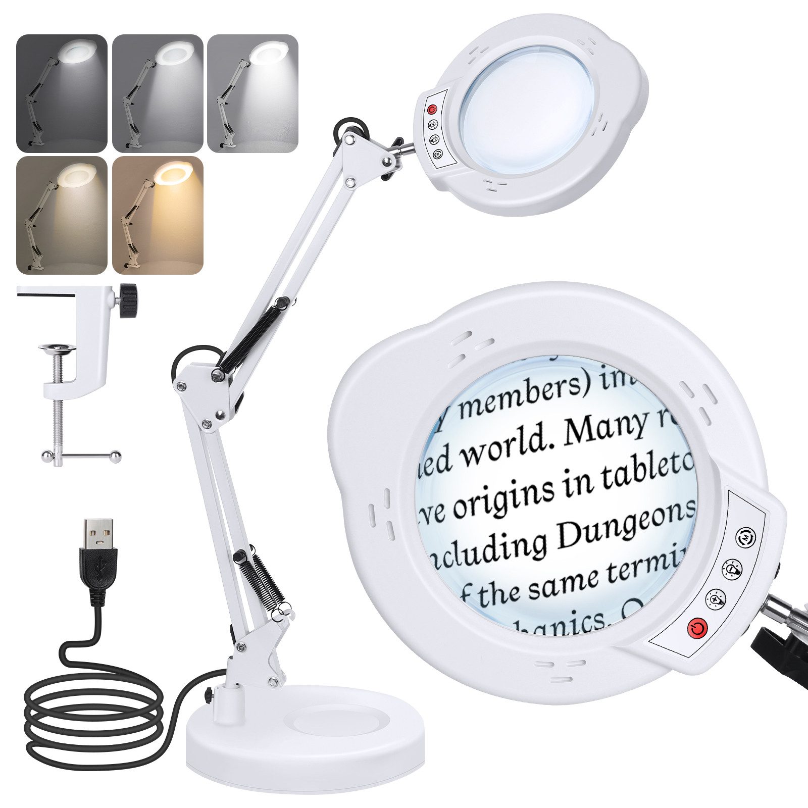 QUBEBU Lupenlampe LED Klemmleuchte 10X LED günstig online kaufen