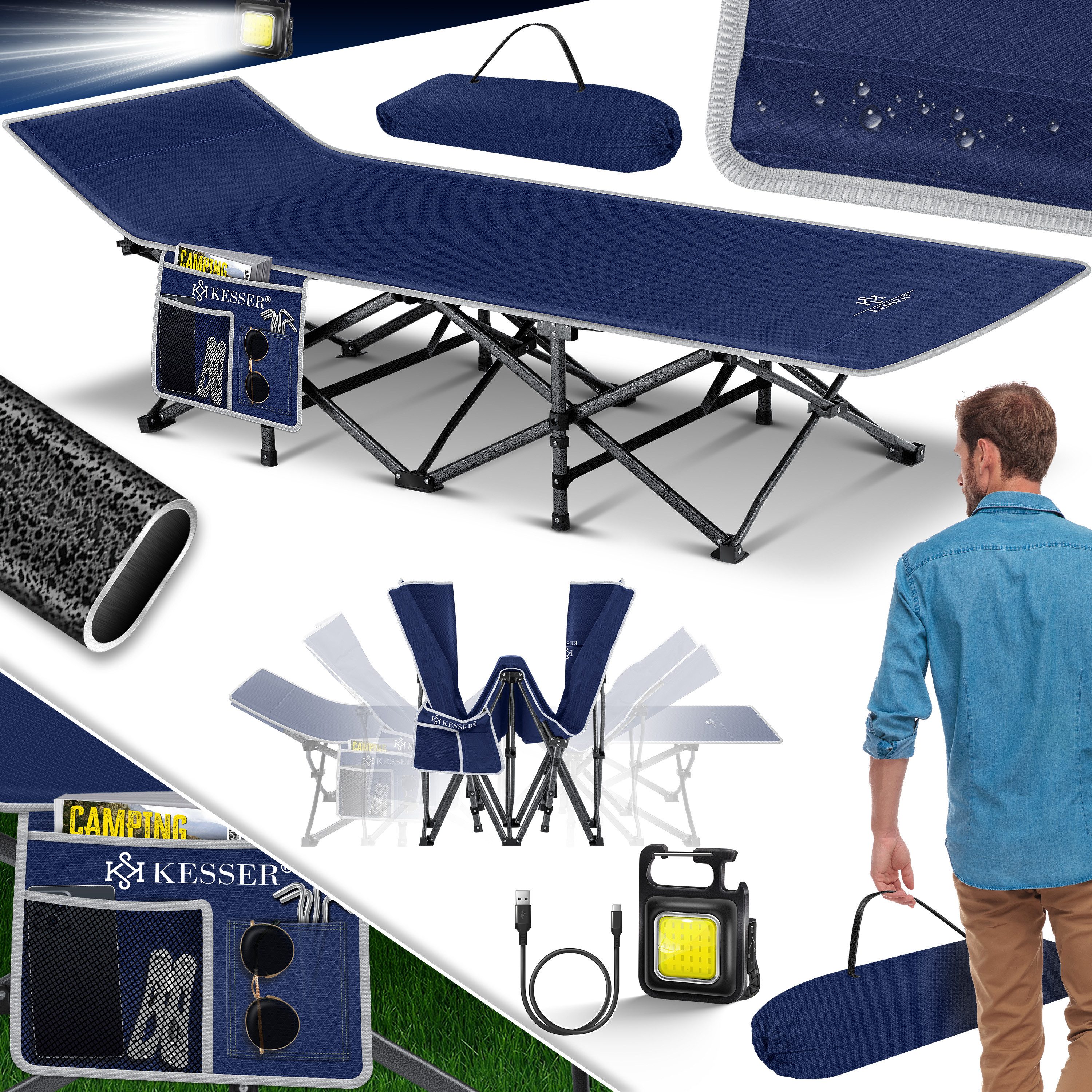 KESSER Campingliege Campingbett Feldbett Klappbar Klappbett günstig online kaufen