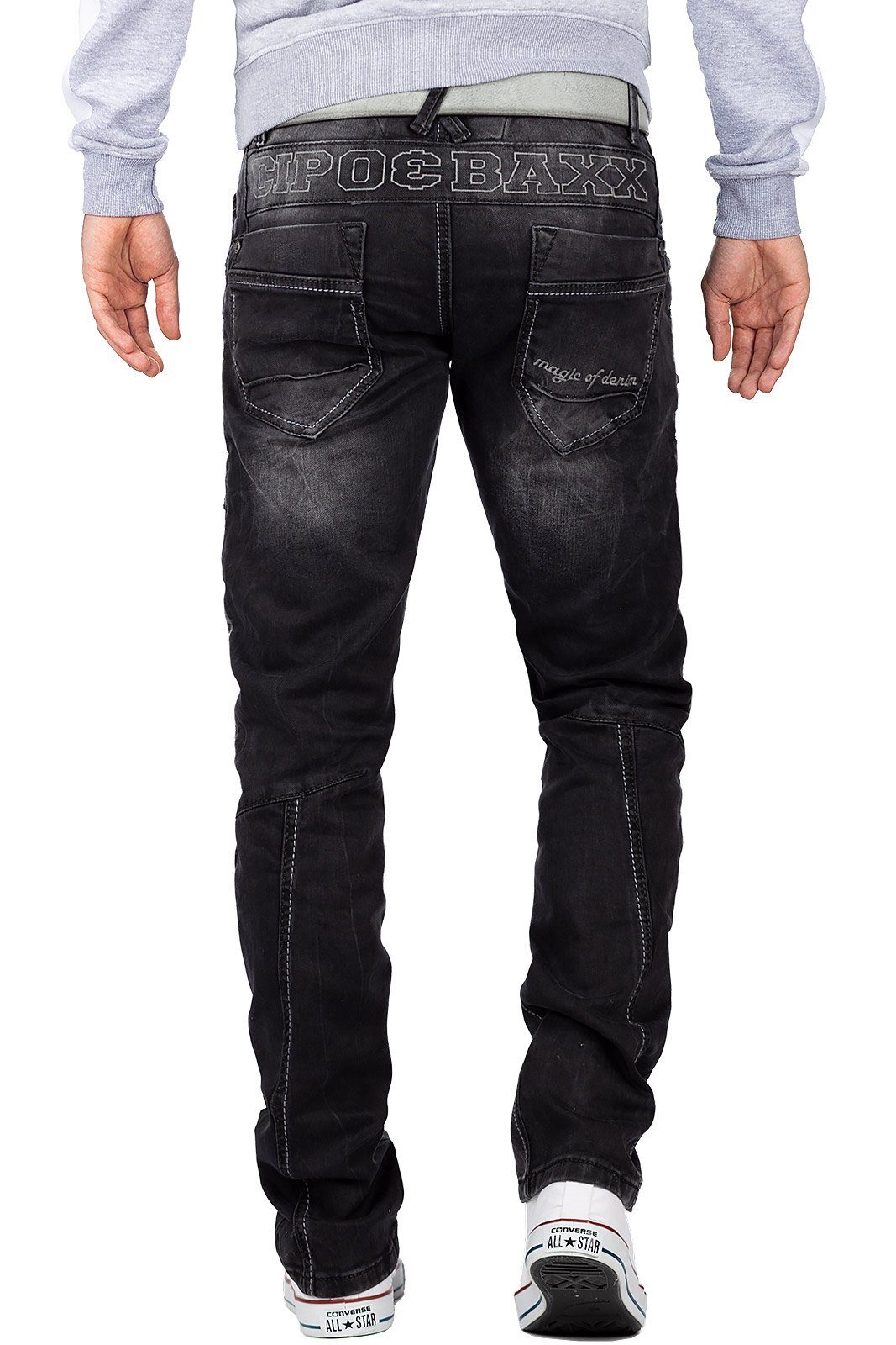 Cipo & Baxx 5-Pocket-Jeans Hose BA-CD296 (1-tlg) mit Reißverschlüssen und V günstig online kaufen