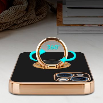 Cadorabo Handyhülle Apple iPhone 13 Apple iPhone 13, Schutzhülle - TPU Silikon Hülle - mit Kameraschutz und Ring