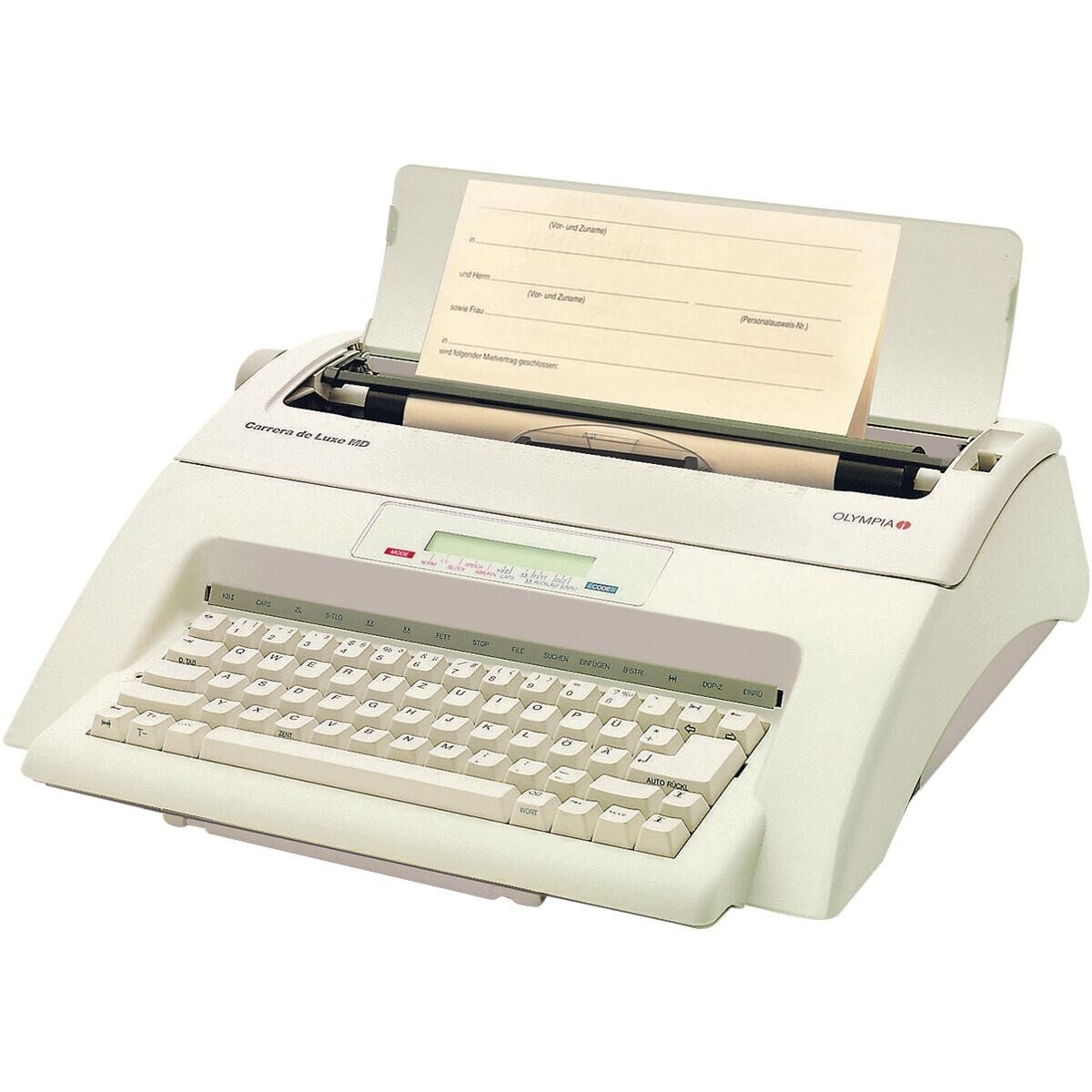 Olympia Schreibmaschine Carrera de Luxe, LC-Display mit 20 Zeichen
