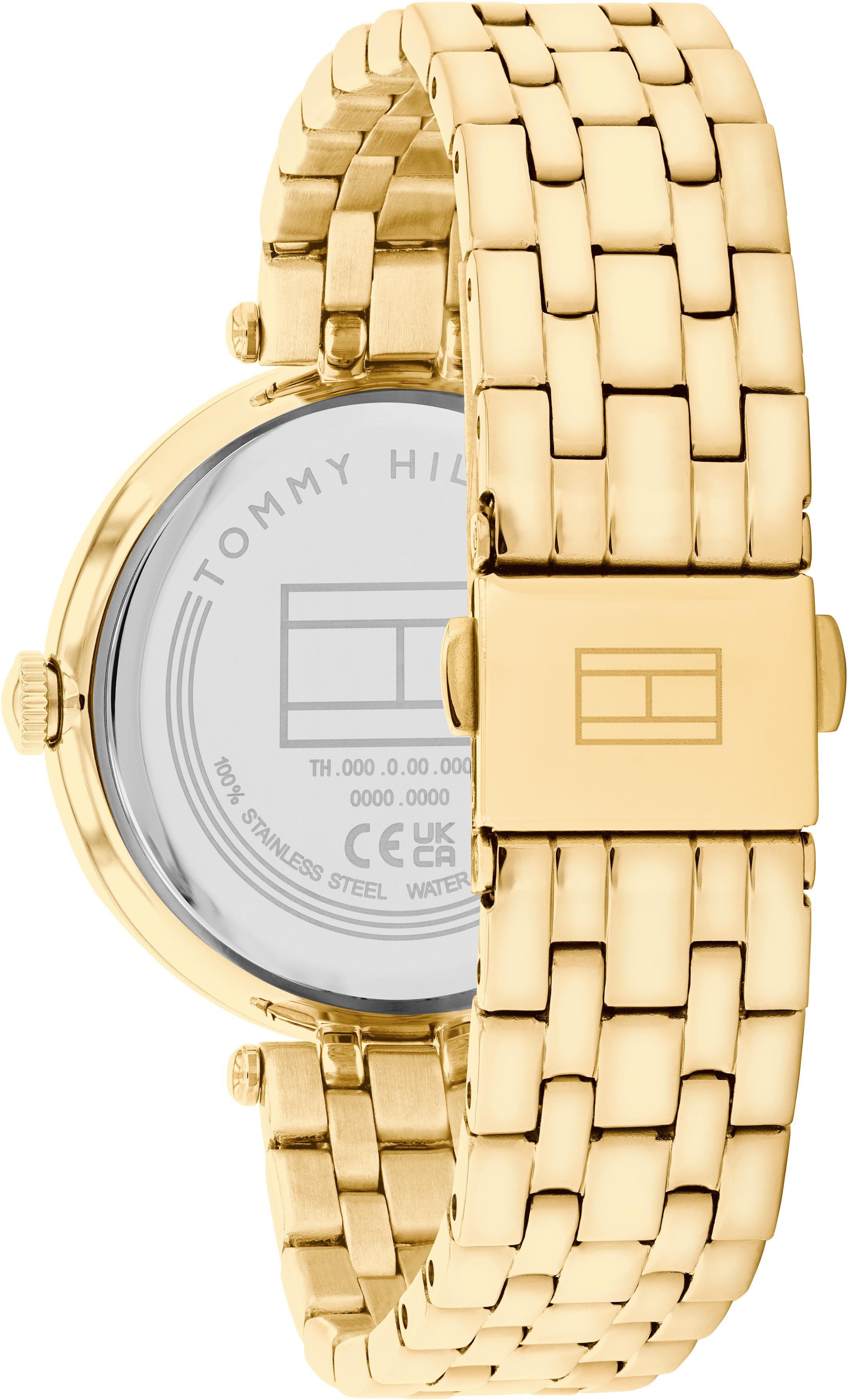 Tommy Hilfiger Quarzuhr NATALIE 1782718, Armbanduhr, Damenuhr, Glaskristalle, Edelstahlarmband