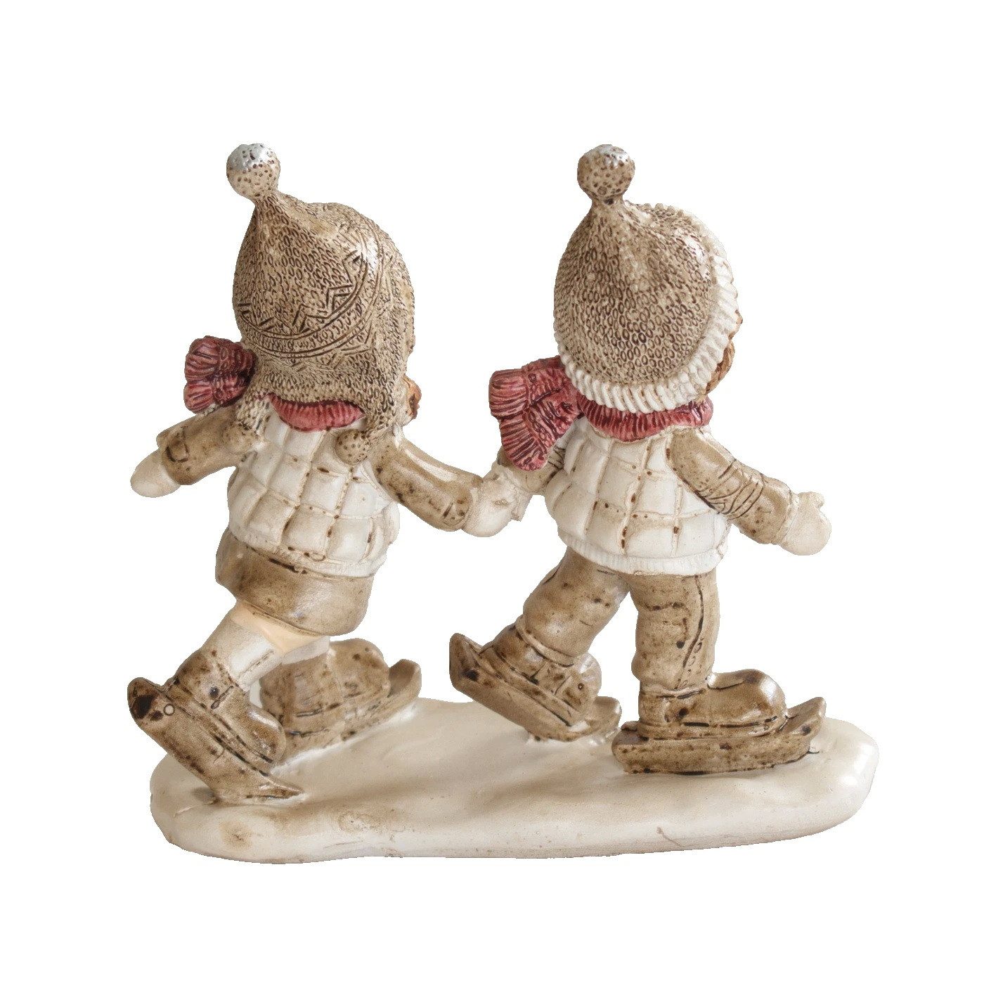 Kaufhaus le petit Dekofigur Winterkinder Deko Wichtel Kinder Paar Figur Mädchen Junge Skulptur, Dekoskulptur, Dekoobjekt, Kinderfigur aus Polyresin (Kunststein)