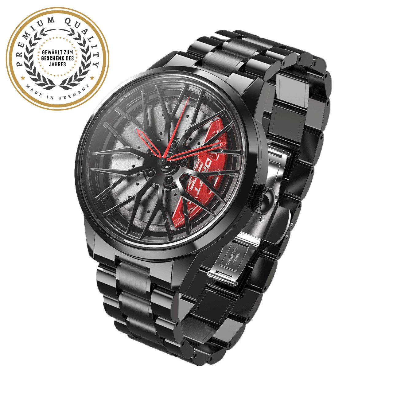 DRIFTELEMENT Quarzuhr MOTORSPORT FELGENUHR, Dreidimensionales Felgendesign günstig online kaufen