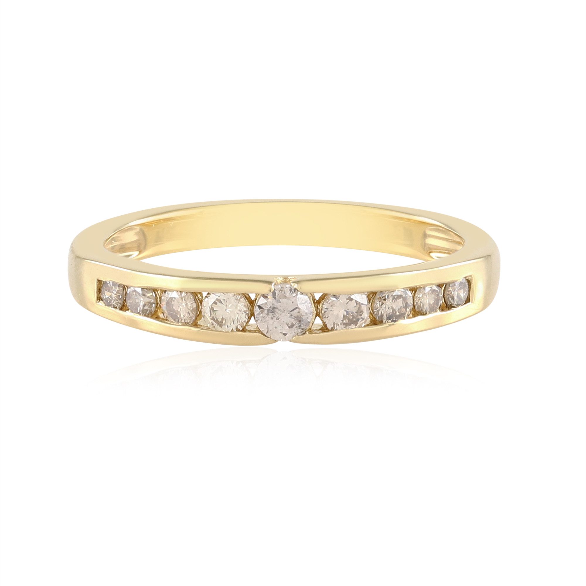 Cavill Diamantring Champagner-Diamant-Ring aus vergoldetem Silber (1-tlg)