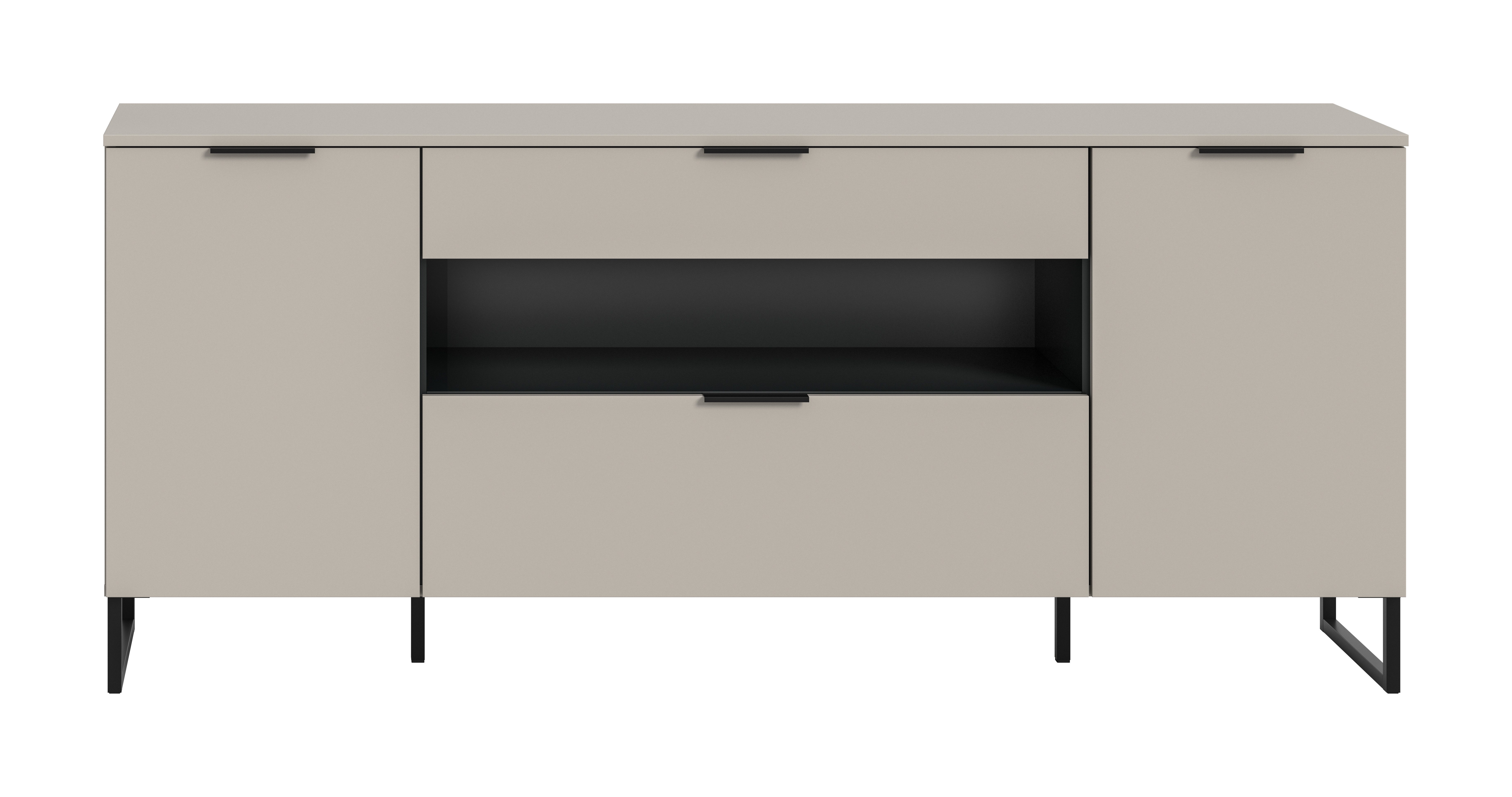 furnling Sideboard Nuvia (1 St), 1 Klappe, 1 Schublade, 1 offenes Fach, 2 Türen, Soft-Close-Funktion