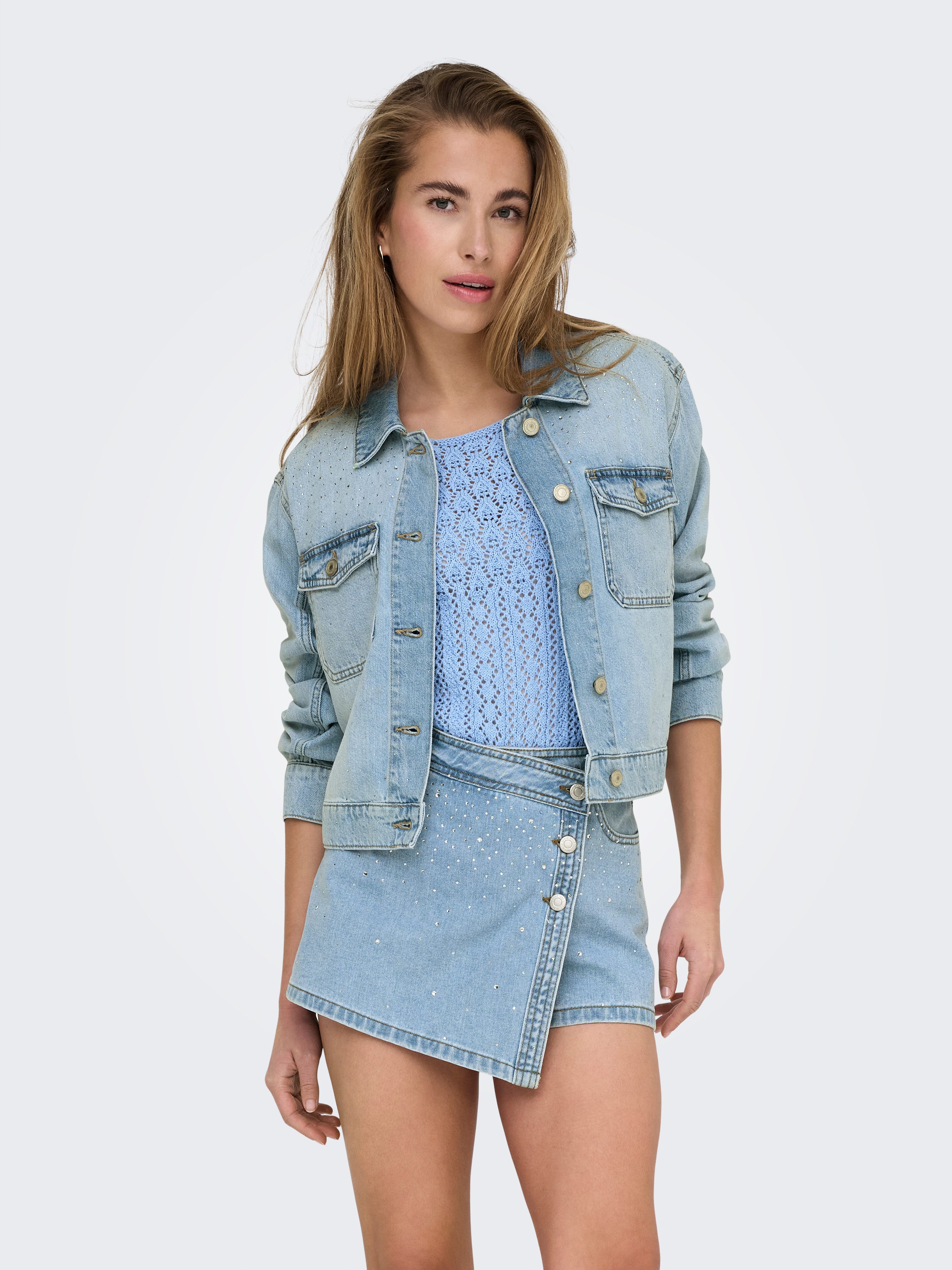 ONLY Jeansjacke ONLLUMI LS RHINESTONE JACKET DNM PIM günstig online kaufen