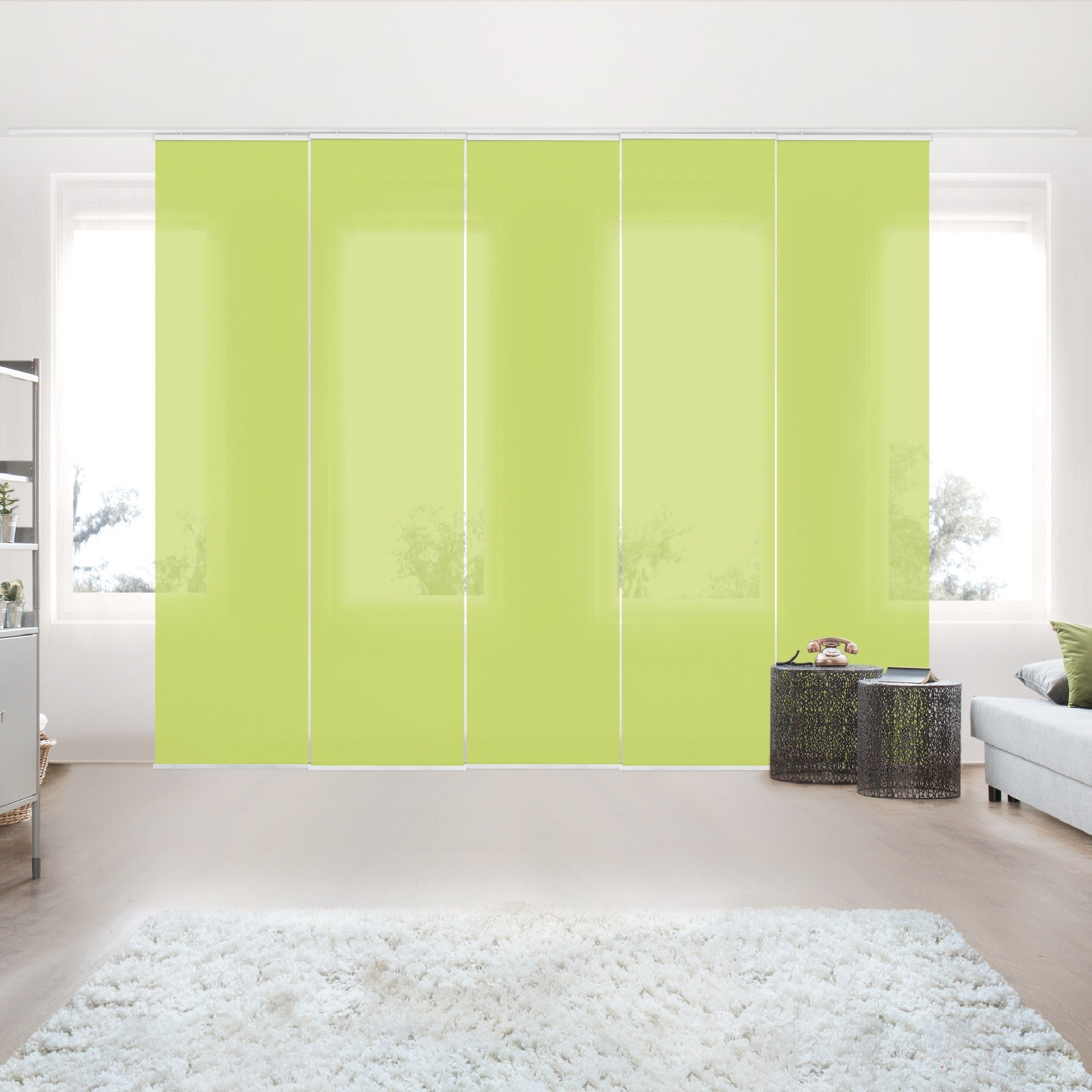 Bilderdepot24 Schiebegardine modern Flächenvorhang blickdicht Frühlingsgrün günstig online kaufen