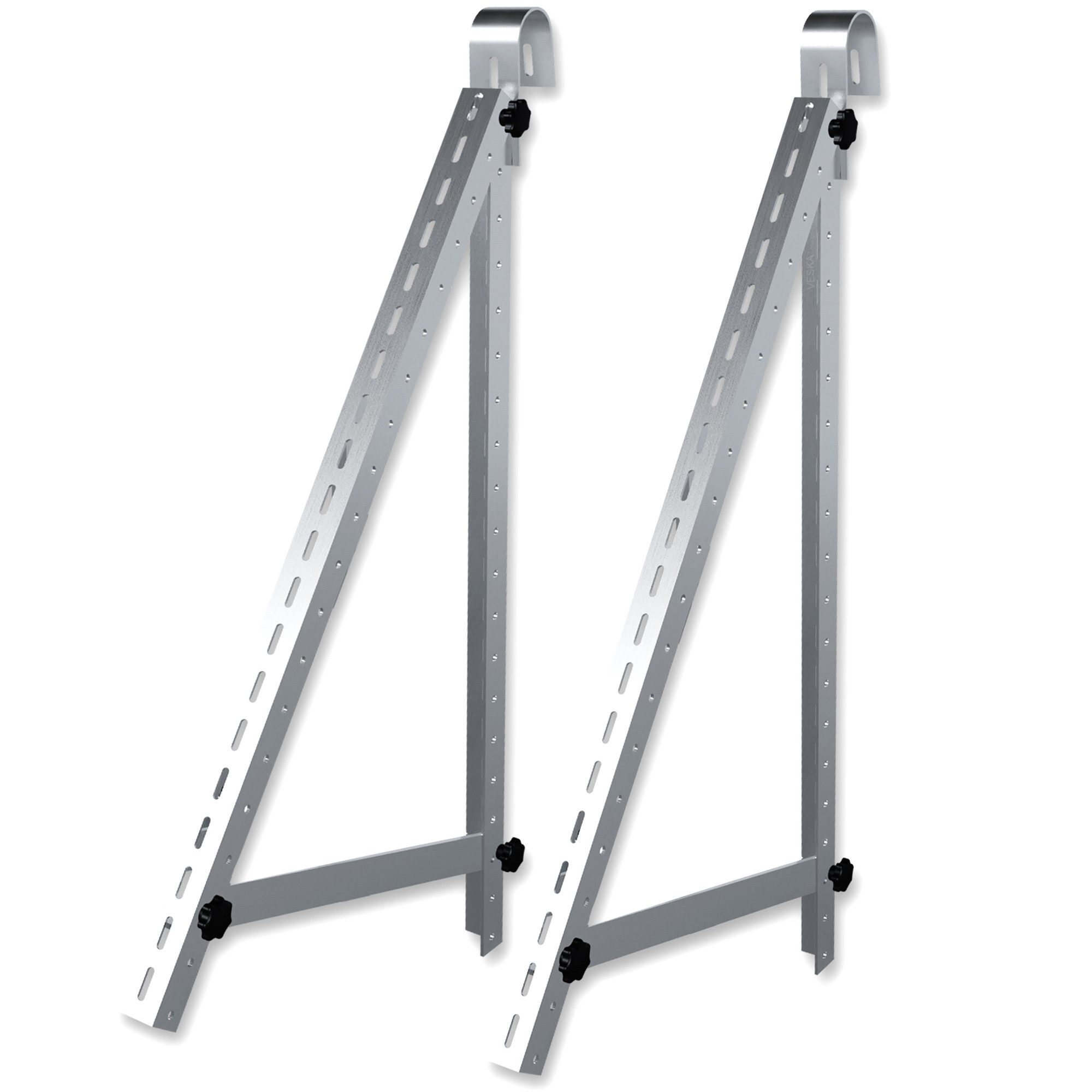 VESKA Solarmodul-Halterung Solarhalterung 114cm für Geländer Balkon, (Set, 2-tlg., 45 Zoll PV Modul verstellbar Winkel 0-90 Grad)