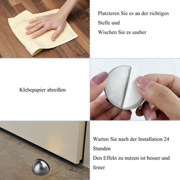 Caterize Türstopper 4 Stück Türstopper Boden Edelstahl,Schwerer Türstopper Boden