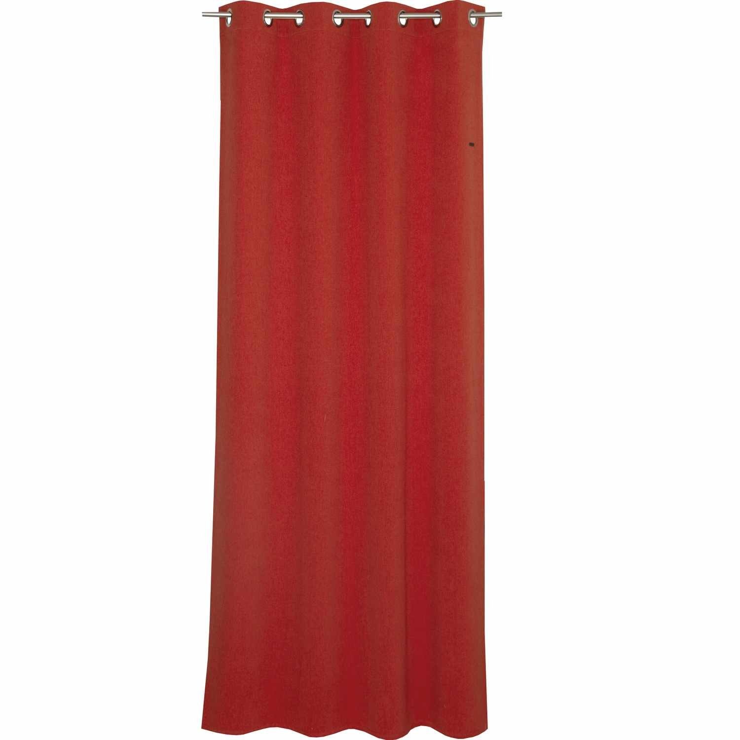 Esprit Vorhang HARP Blickdichter Ösenvorhang (1 St), Öse, Polyester, 140 x 250 cm in Rot