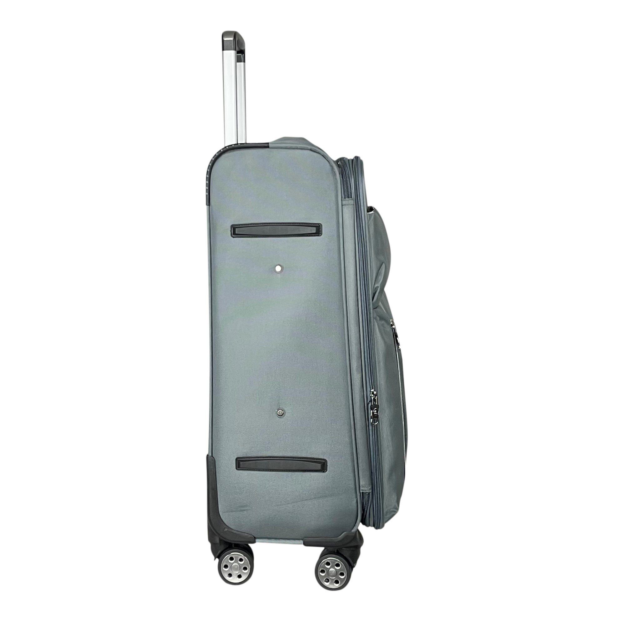 Zwillingsrollen Stoffkoffer erweiterbar Grau (M/L/XL/XXL/Set) MTB Reisekoffer Koffer