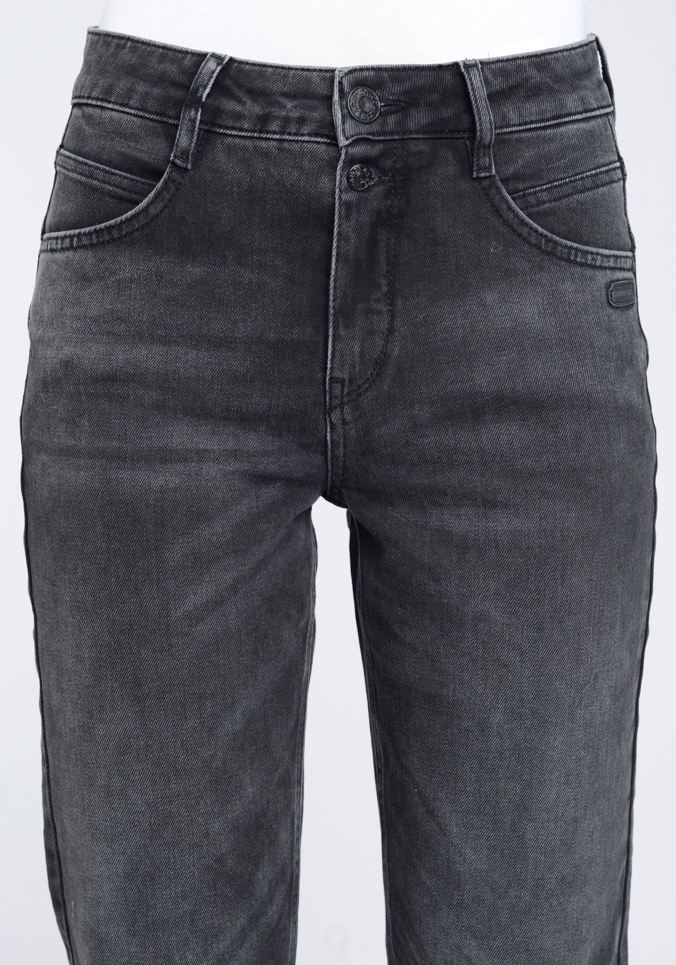 Beinlänge Grey 94ORA verkürzter Vintage mit 2-Knopf-Verschluss GANG Mom-Jeans