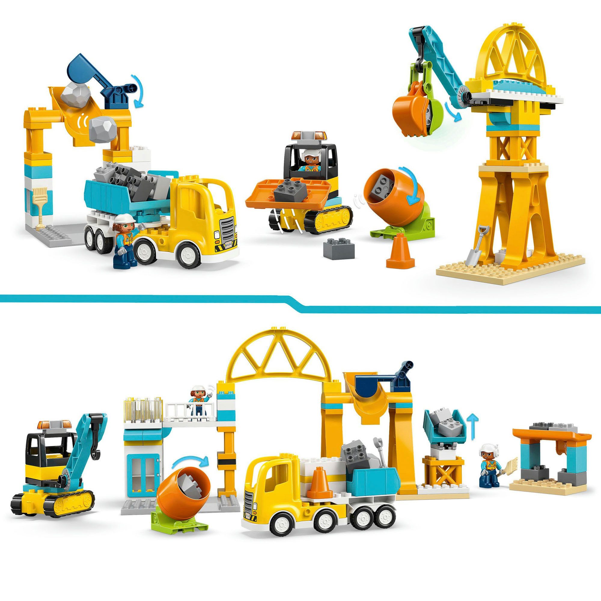 LEGO® Baustelle mit Baufahrzeugen – 3-in-1-Set (10476), LEGO DUPLO Town Konstruktionsspielsteine, (84 St), Made in Europe – Bild 4 von 5