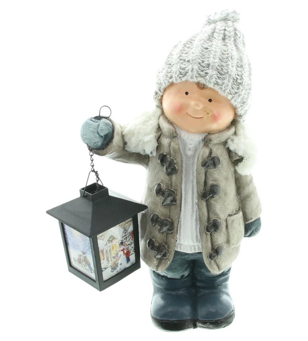 Home-trends24.de LED-Dekofigur LED Junge Laterne Winter Weihnachten Deko Beleuchtung Figur
