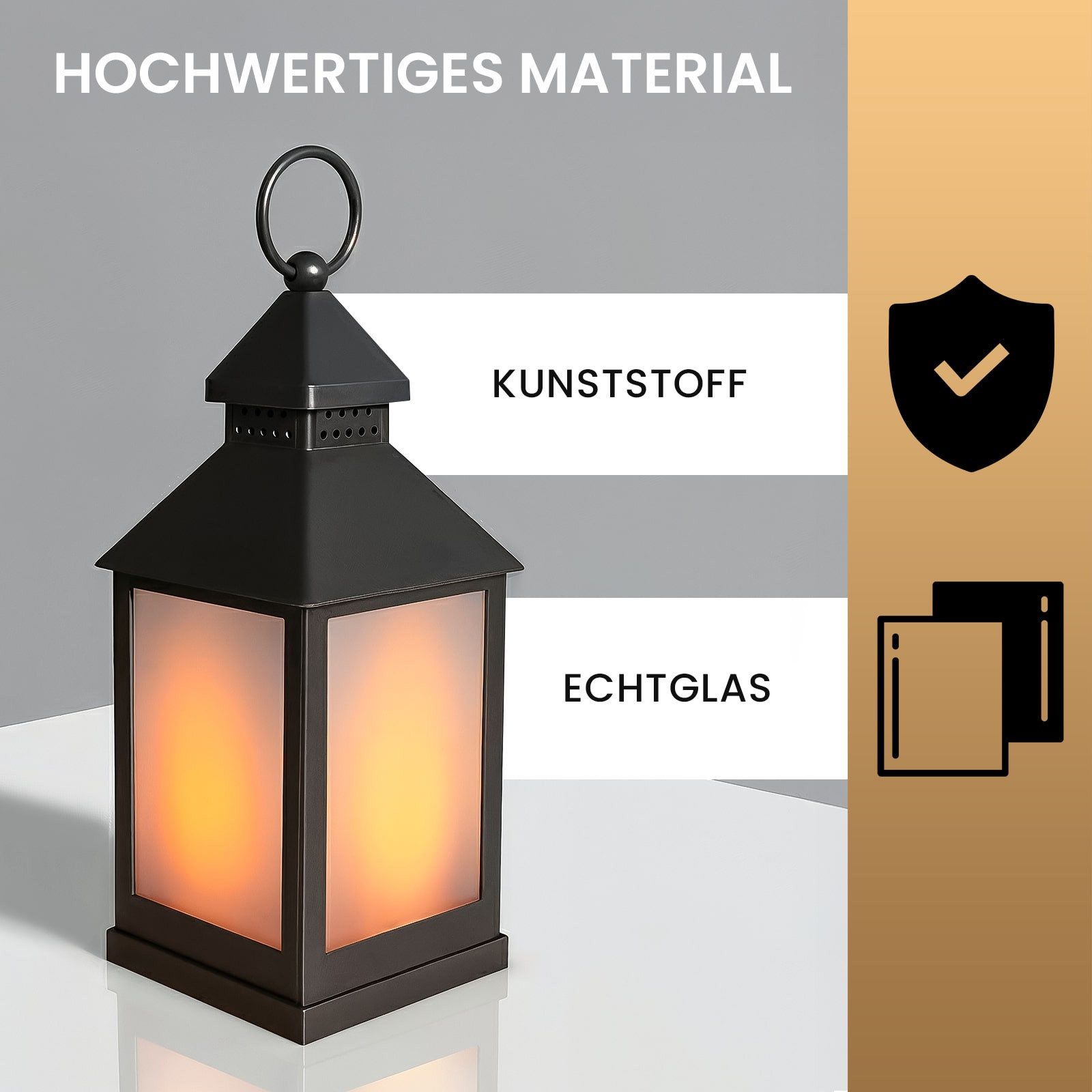 EAXUS LED Laterne Sturmlaterne mit Flammeneffekt Kerze - Wohnzimmer & Garte günstig online kaufen