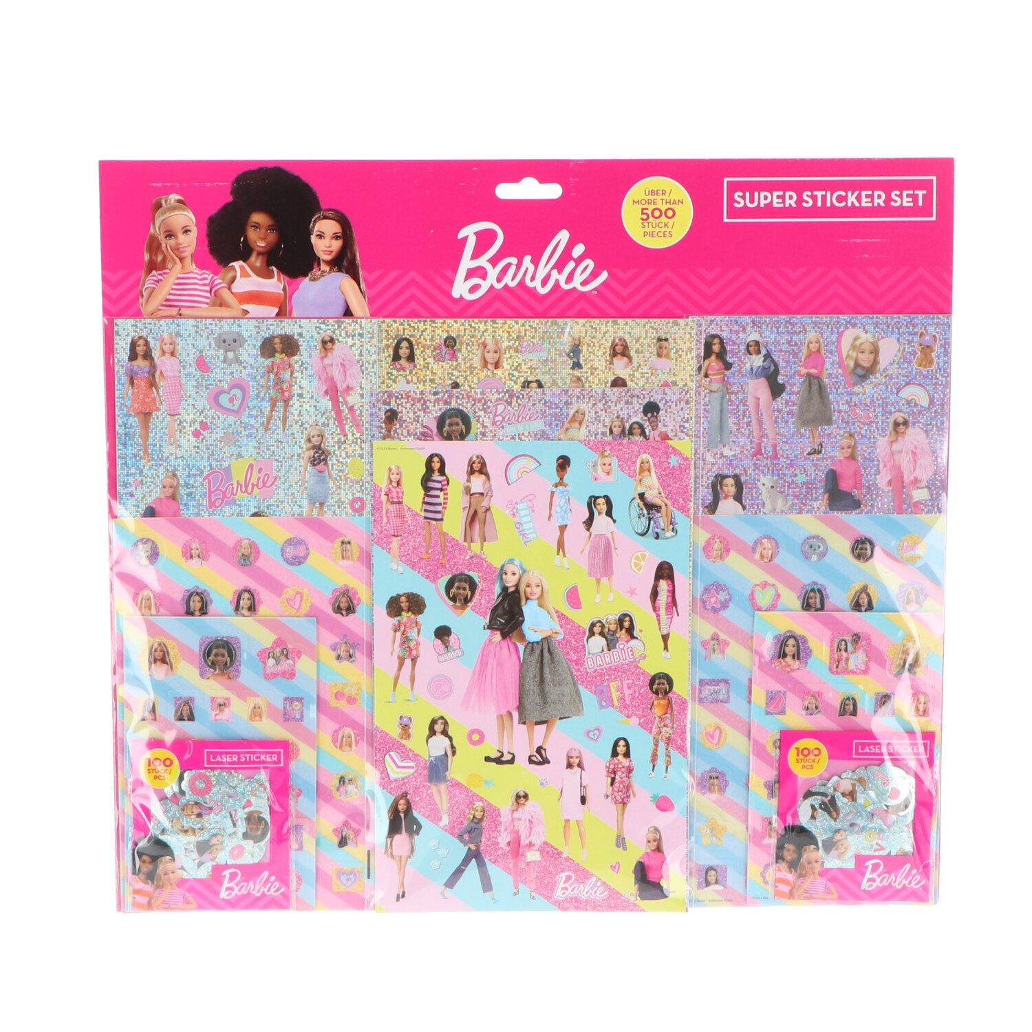 Barbie Stickerbuch Aufkleberset 500 Stück Sticker für Basteln Dekorieren und Sammeln