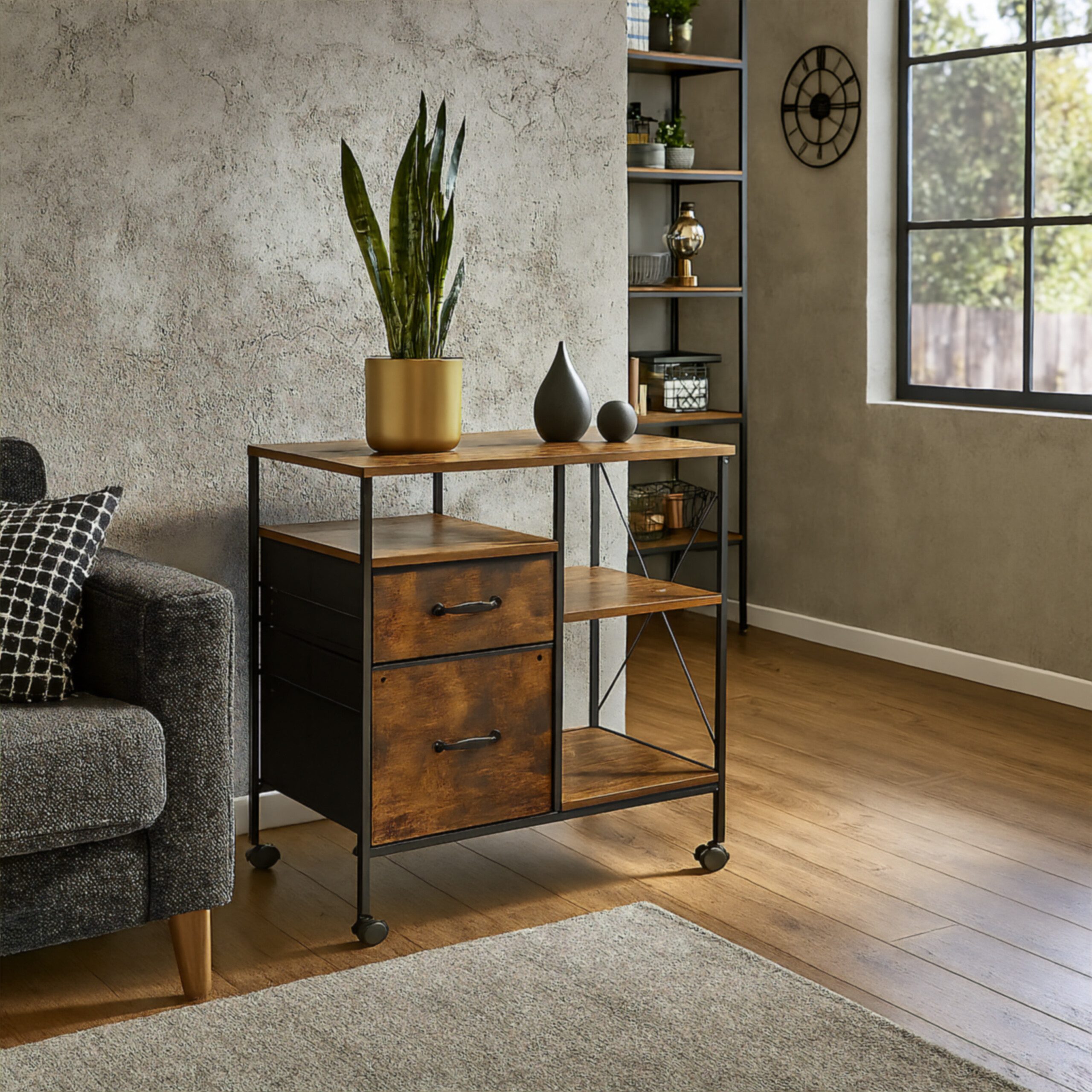 relaxdays Rollcontainer mit Schublade
