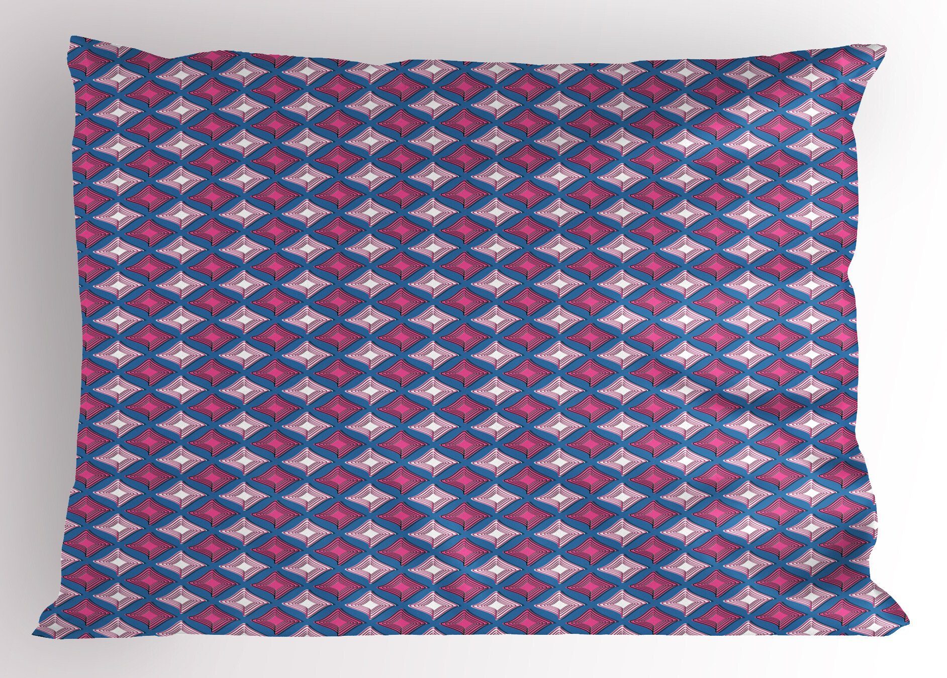 Kissenbezüge Dekorativer Standard King Size Gedruckter Kissenbezug, Abakuhaus (1 Stück), Abstrakt Geometrische Pinkish Rhombs