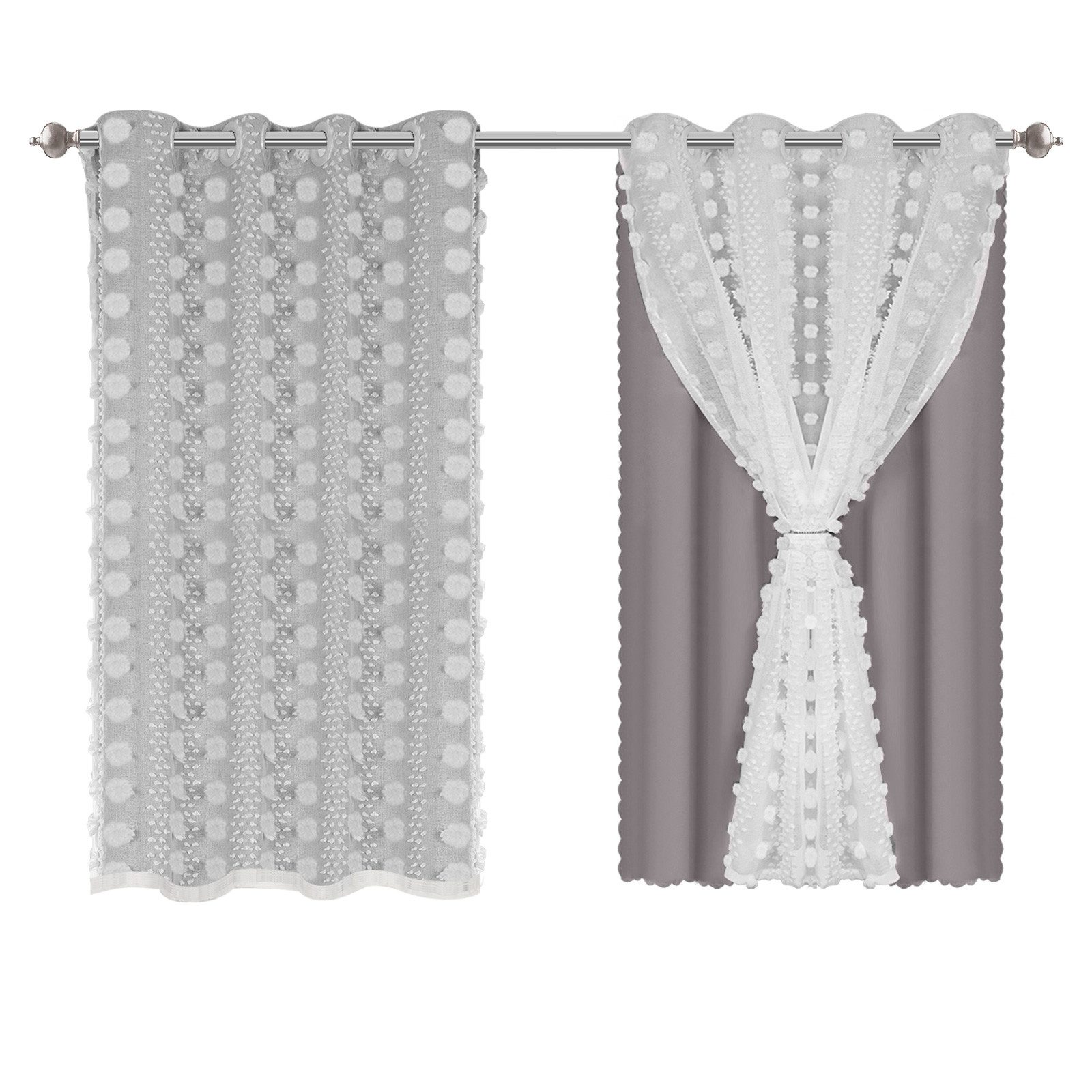 BTTO V&G Schiebegardine Kinderzimmer Vorhänge mit Ösen Baby Gardinen Doppel günstig online kaufen